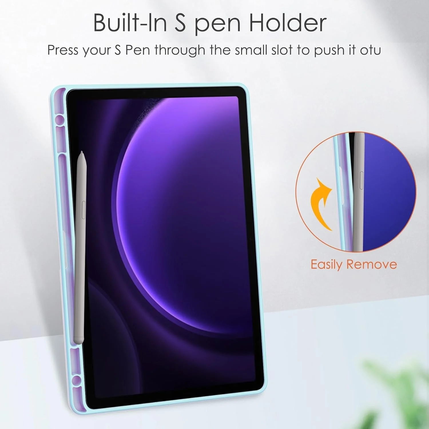 کاور هوشمند تبلت سه تایی سازگار با Samsung Galaxy Tab S9 FE 11 اینچ SM-X510/SM-X516، کاور محافظ پشتی شفاف باریک TPU با جای مداد، کاور ضد ضربه، بیدار/خواب خودکار. آبی آسمانی کاور هوشمند تبلت سه تایی سازگار با Samsung Galaxy Tab S9 FE 11 اینچ SM-X510/SM-X516، کاور محافظ پشتی شفاف باریک TPU با جای مداد، کاور ضد ضربه، بیدار/خواب خودکار. آبی آسمانی