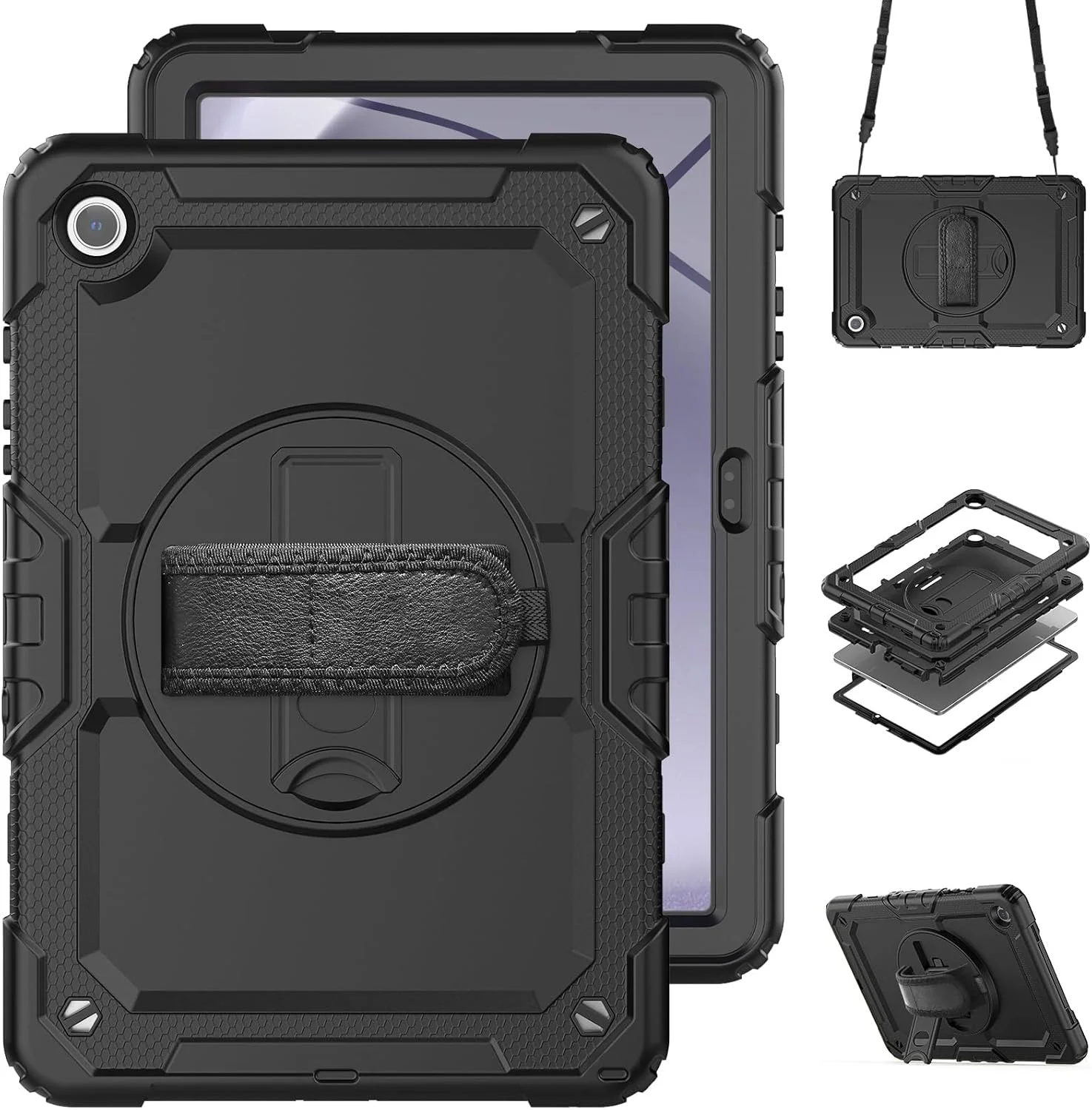 کیف محافظ تبلت سنگین نینسی برای سامسونگ گلکسی تب A9+ 11 اینچ 2023، کاور سیلیکونی ضد ضربه رنگین کمانی 3 در 1 با نگهدارنده مداد، بند شانه، بند دستی، پایه تاشو کیف محافظ تبلت سنگین نینسی برای سامسونگ گلکسی تب A9+ 11 اینچ 2023، کاور سیلیکونی ضد ضربه رنگین کمانی 3 در 1 با نگهدارنده مداد، بند شانه، بند دستی، پایه تاشو