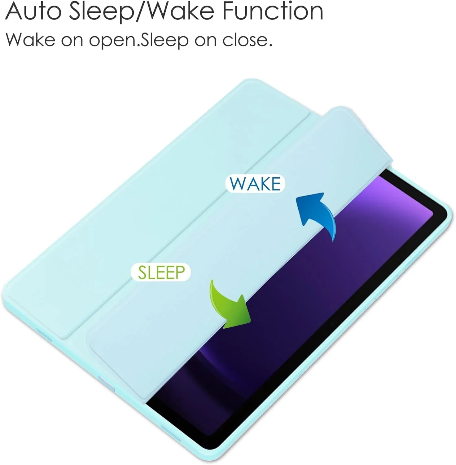 کاور هوشمند تبلت سه تایی سازگار با تبلت سامسونگ گلکسی تب S9 FE 11 اینچ SM-X510/SM-X516، کاور محافظ پشتی شفاف باریک TPU با پایه و جای مدادی، ضد ضربه، با قابلیت بیدار/خواب خودکار. آبی آسمانی کاور هوشمند تبلت سه تایی سازگار با تبلت سامسونگ گلکسی تب S9 FE 11 اینچ SM-X510/SM-X516، کاور محافظ پشتی شفاف باریک TPU با پایه و جای مدادی، ضد ضربه، با قابلیت بیدار/خواب خودکار. آبی آسمانی