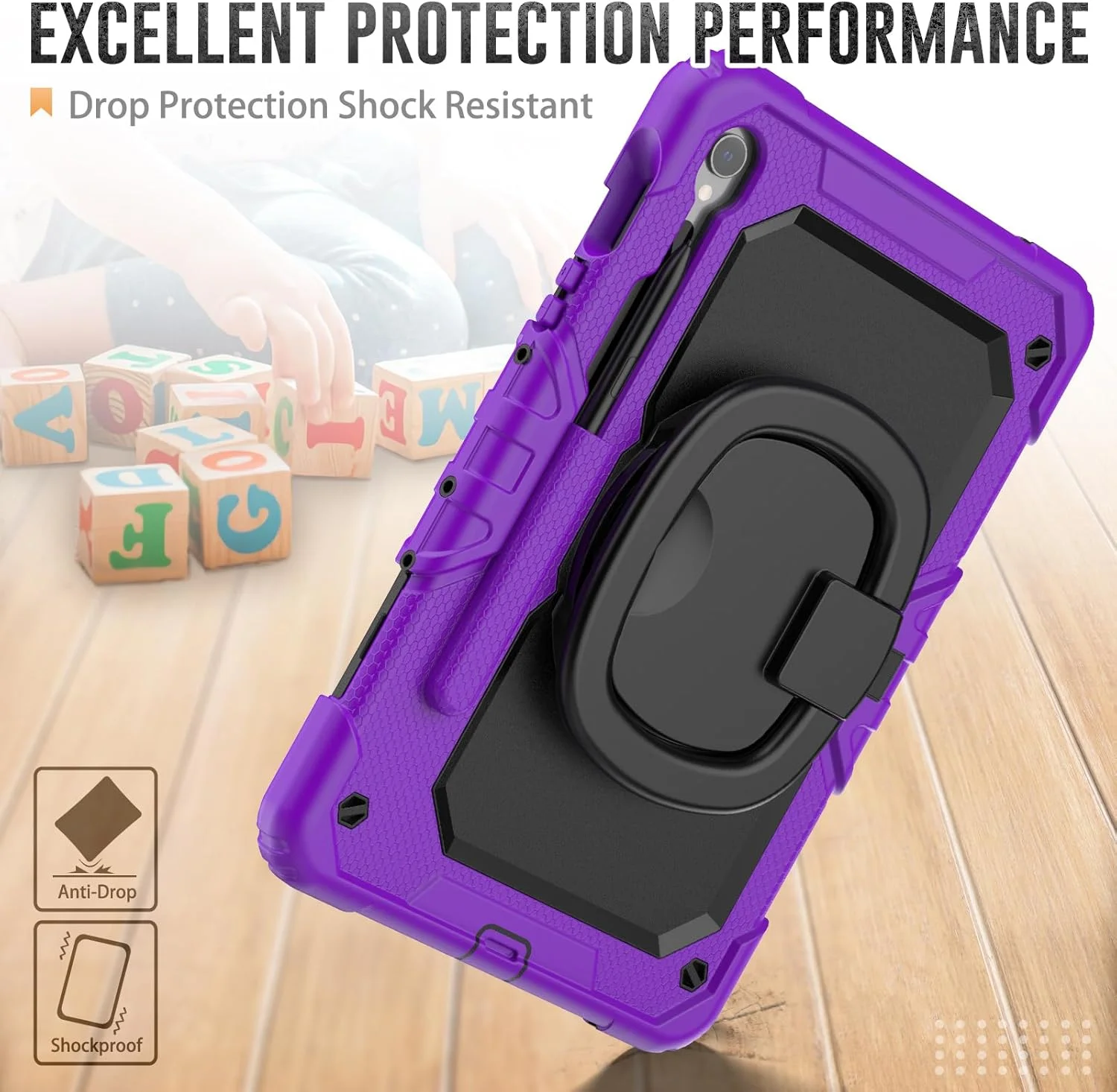 کیف محافظ تبلت سنگین نینسی برای سامسونگ گلکسی تب S10 FE/S9 FE/S9 11 اینچ، کاور سیلیکونی ضد ضربه 3 در 1 با جای مداد، بند شانه، پایه تاشو نامرئی کیف محافظ تبلت سنگین نینسی برای سامسونگ گلکسی تب S10 FE/S9 FE/S9 11 اینچ، کاور سیلیکونی ضد ضربه 3 در 1 با جای مداد، بند شانه، پایه تاشو نامرئی