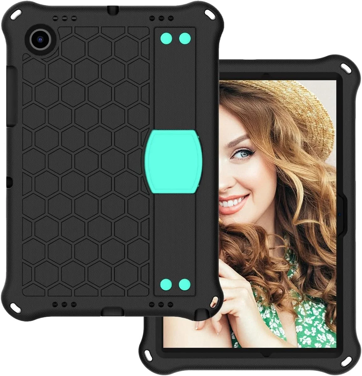 محافظ تبلت، قاب تبلت سازگار با Samsung Galaxy Tab A8 10.5 اینچ (2021) X200/X205، قاب محافظ مقاوم در برابر ضربه با نگهدارنده مداد/بند شانه، قاب دسته نرم و قابل حمل لوازم جانبی تبلت محافظ تبلت، قاب تبلت سازگار با Samsung Galaxy Tab A8 10.5 اینچ (2021) X200/X205، قاب محافظ مقاوم در برابر ضربه با نگهدارنده مداد/بند شانه، قاب دسته نرم و قابل حمل لوازم جانبی تبلت