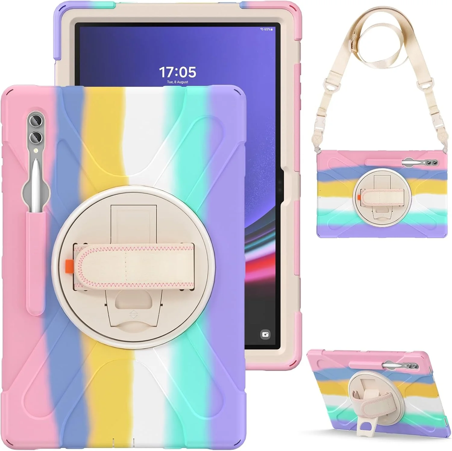 کیف تبلت مناسب برای Samsung Galaxy Tab S9 Ultra 5G 14.6 اینچ 2023 (SM-X910/X916B/X918U)، کیف محافظ مقاوم در برابر ضربه با جای قلم، بند شانه کیف تبلت مناسب برای Samsung Galaxy Tab S9 Ultra 5G 14.6 اینچ 2023 (SM-X910/X916B/X918U)، کیف محافظ مقاوم در برابر ضربه با جای قلم، بند شانه