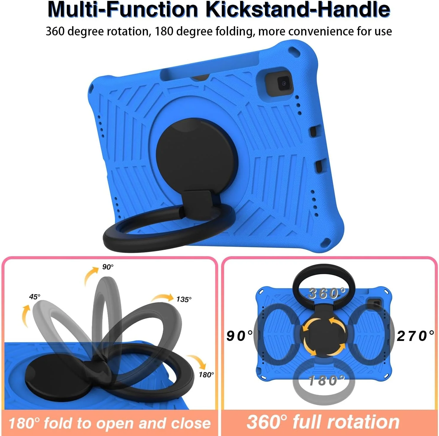 کیف تبلت سازگار با تبلت سامسونگ گلکسی تب S5e 10.5 2019 T720 T725 T727 دارای جای قلم، کیف تبلت کودکانه سبک وزن مقاوم در برابر ضربه با دسته و پایه محافظ (آبی) کیف تبلت سازگار با تبلت سامسونگ گلکسی تب S5e 10.5 2019 T720 T725 T727 دارای جای قلم، کیف تبلت کودکانه سبک وزن مقاوم در برابر ضربه با دسته و پایه محافظ (آبی)