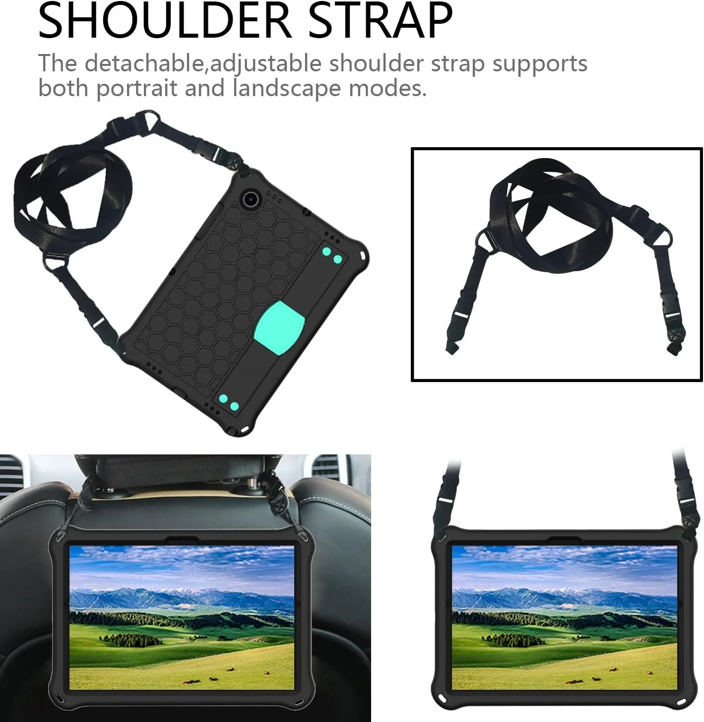 محافظ تبلت، قاب تبلت سازگار با Samsung Galaxy Tab A8 10.5 اینچ (2021) X200/X205، قاب محافظ مقاوم در برابر ضربه با نگهدارنده مداد/بند شانه، قاب دسته نرم و قابل حمل لوازم جانبی تبلت محافظ تبلت، قاب تبلت سازگار با Samsung Galaxy Tab A8 10.5 اینچ (2021) X200/X205، قاب محافظ مقاوم در برابر ضربه با نگهدارنده مداد/بند شانه، قاب دسته نرم و قابل حمل لوازم جانبی تبلت
