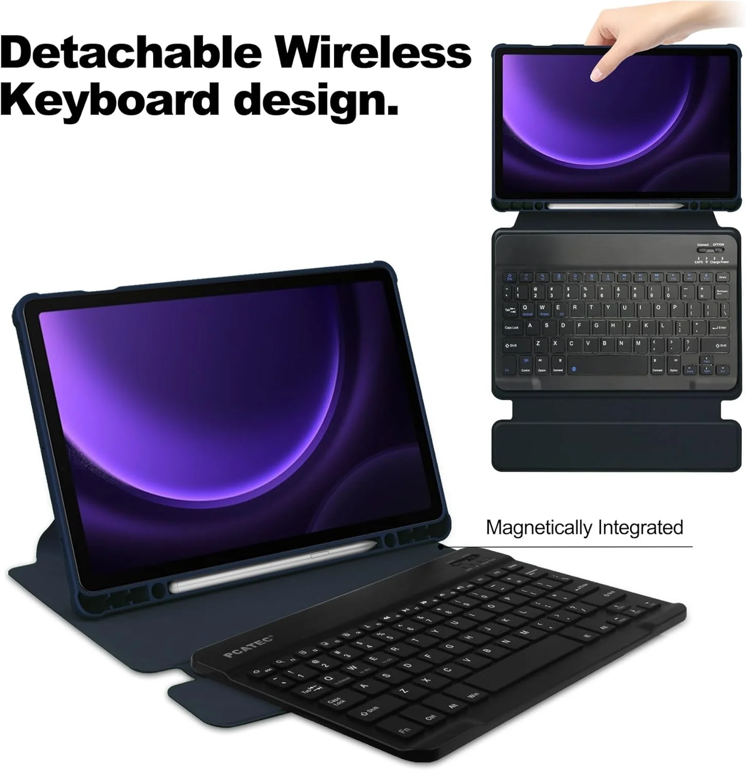 کیف هوشمند محافظ تبلت سازگار با تبلت سامسونگ گلکسی تب S9 FE مدل SM-X510/SM-X516 11 اینچی به همراه کیبورد و استند چند زاویه ای (رنگ: آبی تیره) کیف هوشمند محافظ تبلت سازگار با تبلت سامسونگ گلکسی تب S9 FE مدل SM-X510/SM-X516 11 اینچی به همراه کیبورد و استند چند زاویه ای (رنگ: آبی تیره)