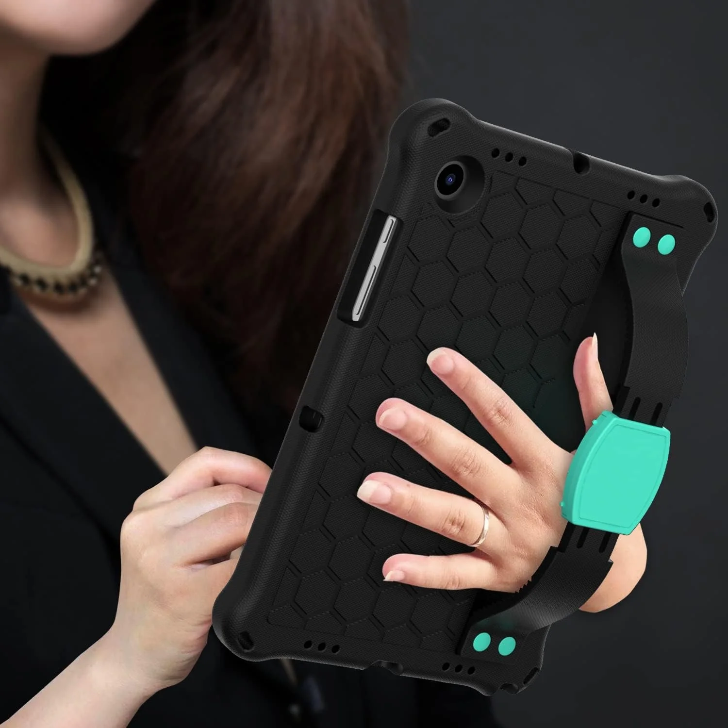 محافظ تبلت، قاب تبلت سازگار با Samsung Galaxy Tab A8 10.5 اینچ (2021) X200/X205، قاب محافظ مقاوم در برابر ضربه با نگهدارنده مداد/بند شانه، قاب دسته نرم و قابل حمل لوازم جانبی تبلت محافظ تبلت، قاب تبلت سازگار با Samsung Galaxy Tab A8 10.5 اینچ (2021) X200/X205، قاب محافظ مقاوم در برابر ضربه با نگهدارنده مداد/بند شانه، قاب دسته نرم و قابل حمل لوازم جانبی تبلت