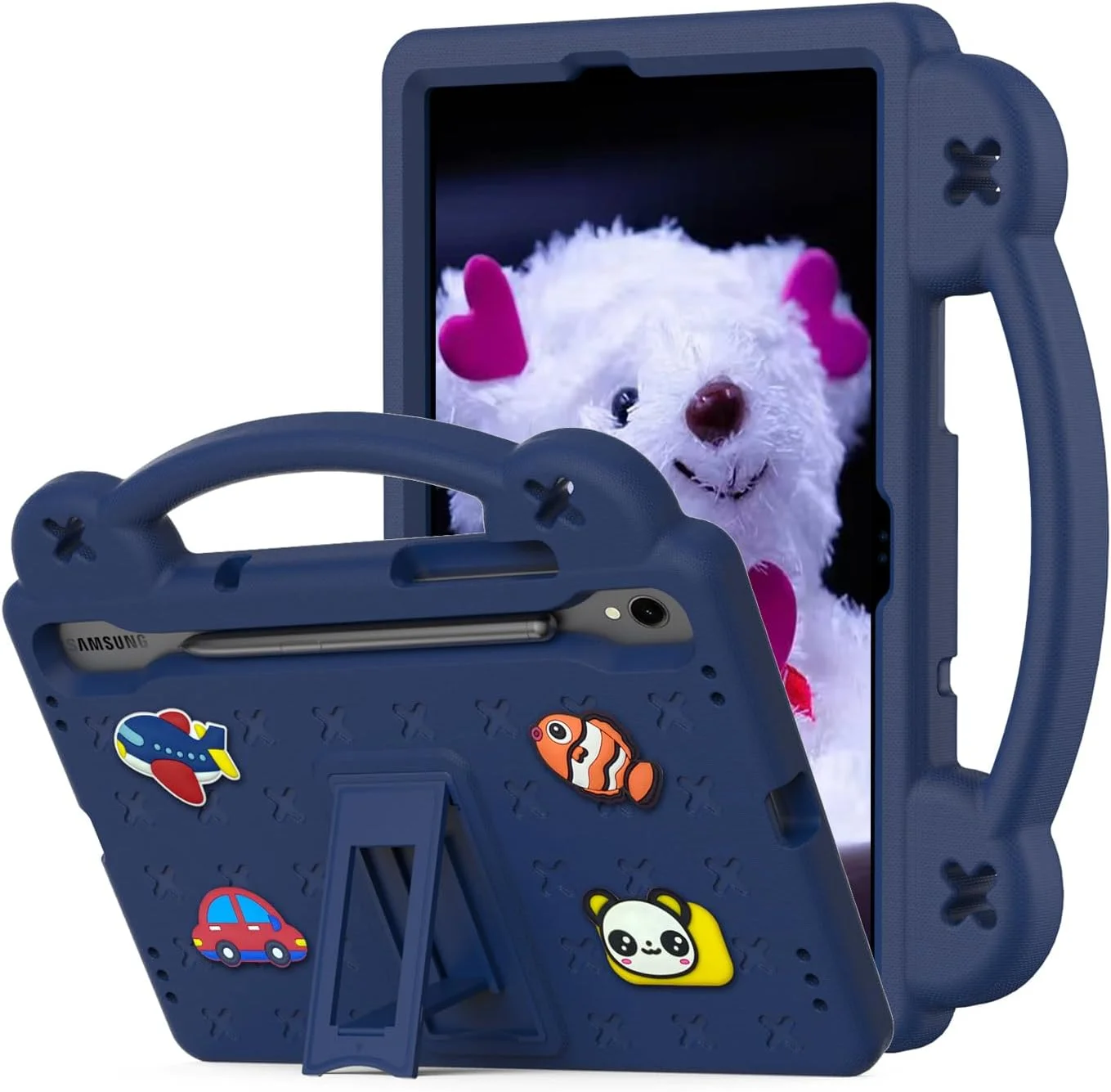 کیف تبلت کودکانه nincyee برای Samsung Galaxy Tab S8 Plus 12.4 اینچ 2022 X800/X806، کاور مقاوم در برابر ضربه EVA با پایه تاشو، کیف کارتونی خرس کوچولو با بند شانه برای کودکان کیف تبلت کودکانه nincyee برای Samsung Galaxy Tab S8 Plus 12.4 اینچ 2022 X800/X806، کاور مقاوم در برابر ضربه EVA با پایه تاشو، کیف کارتونی خرس کوچولو با بند شانه برای کودکان
