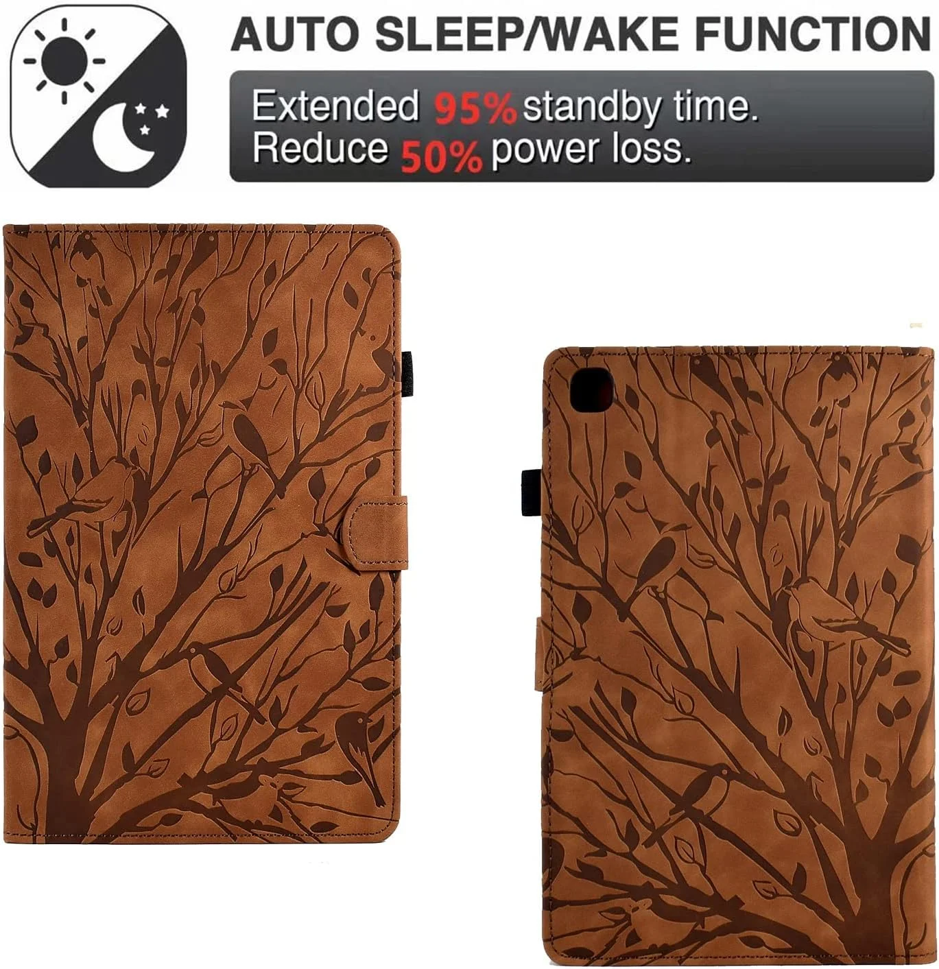 کیف محافظ تبلت طرح قدیمی سازگار با تبلت سامسونگ گلکسی تب A 10.1 2019 SM-T510/T515، چرم مصنوعی با کیفیت، قابلیت تنظیم زاویه دید به همراه 2 جای کارت اعتباری، لوازم جانبی تبلت (قهوه ای)