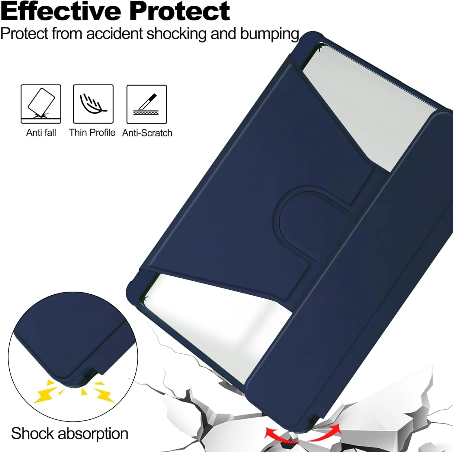 کیف هوشمند محافظ تبلت سازگار با تبلت سامسونگ گلکسی تب S9 FE مدل SM-X510/SM-X516 سایز 11 اینچ به همراه کیبورد و استند چند زاویه ای (رنگ: آبی تیره)