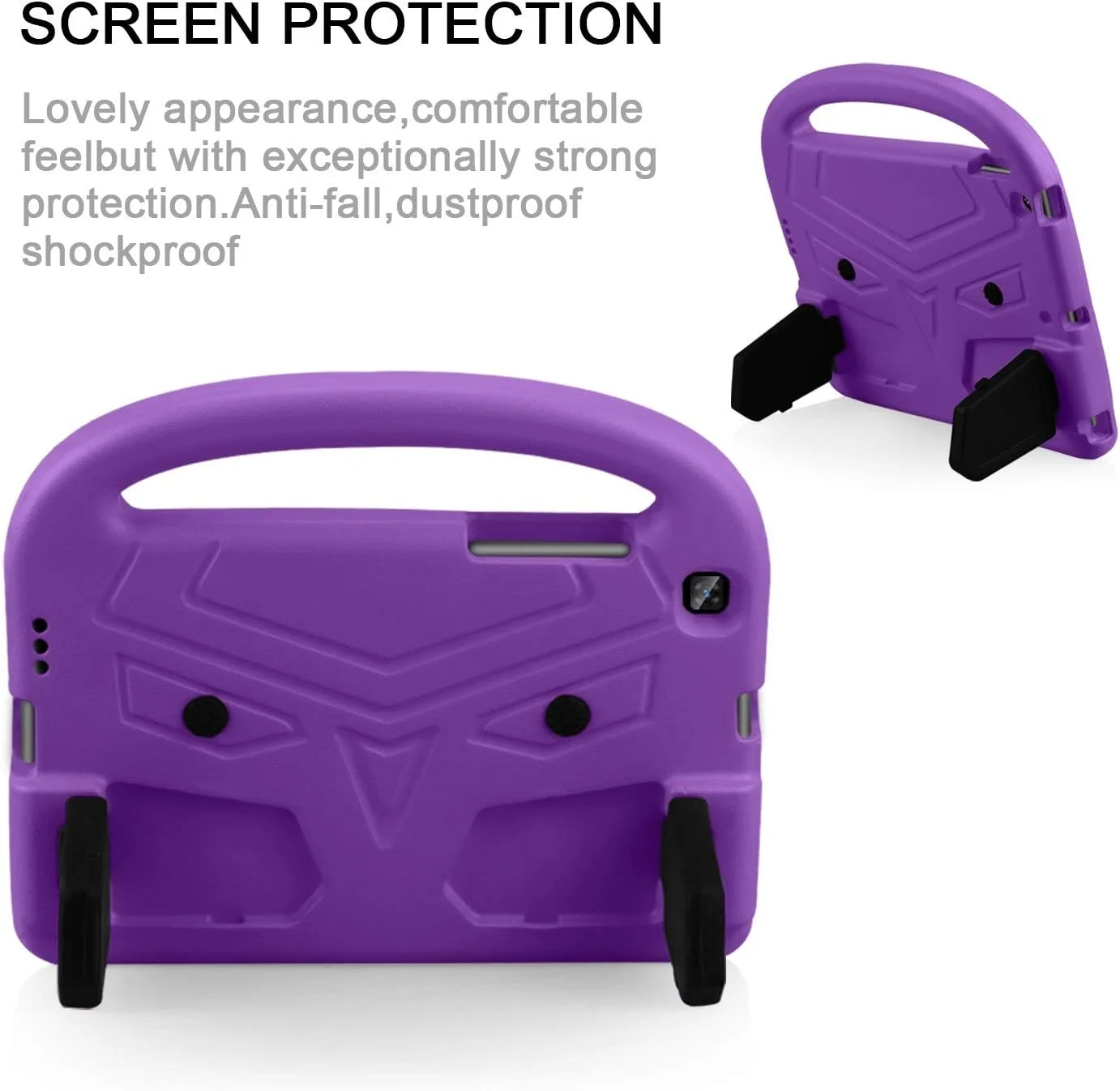 محافظ تبلت، قاب تبلت سازگار با سامسونگ گلکسی تب 8.0 T290/T295، قاب سیلیکونی سازگار با کودکان، ضد ضربه، سبک وزن، دارای پایه و دسته محافظ تبلت، قاب تبلت سازگار با سامسونگ گلکسی تب 8.0 T290/T295، قاب سیلیکونی سازگار با کودکان، ضد ضربه، سبک وزن، دارای پایه و دسته