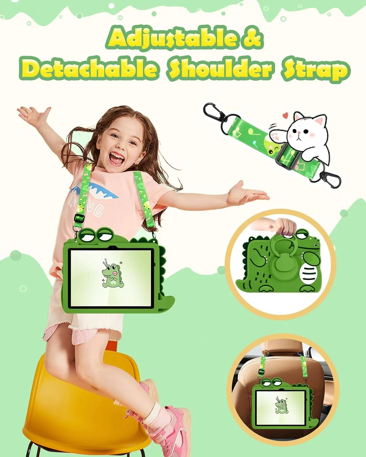 کاور SurgeCraft برای تبلت سامسونگ گلکسی تب A8 10.5 اینچ - کاور زیبا دخترانه پسرانه طرح فانتزی زنانه با بند و پایه نگهدارنده سیلیکونی نرم برای تبلت سامسونگ A8 مدل SM-X200/X205/X207 کاور SurgeCraft برای تبلت سامسونگ گلکسی تب A8 10.5 اینچ - کاور زیبا دخترانه پسرانه طرح فانتزی زنانه با بند و پایه نگهدارنده سیلیکونی نرم برای تبلت سامسونگ A8 مدل SM-X200/X205/X207