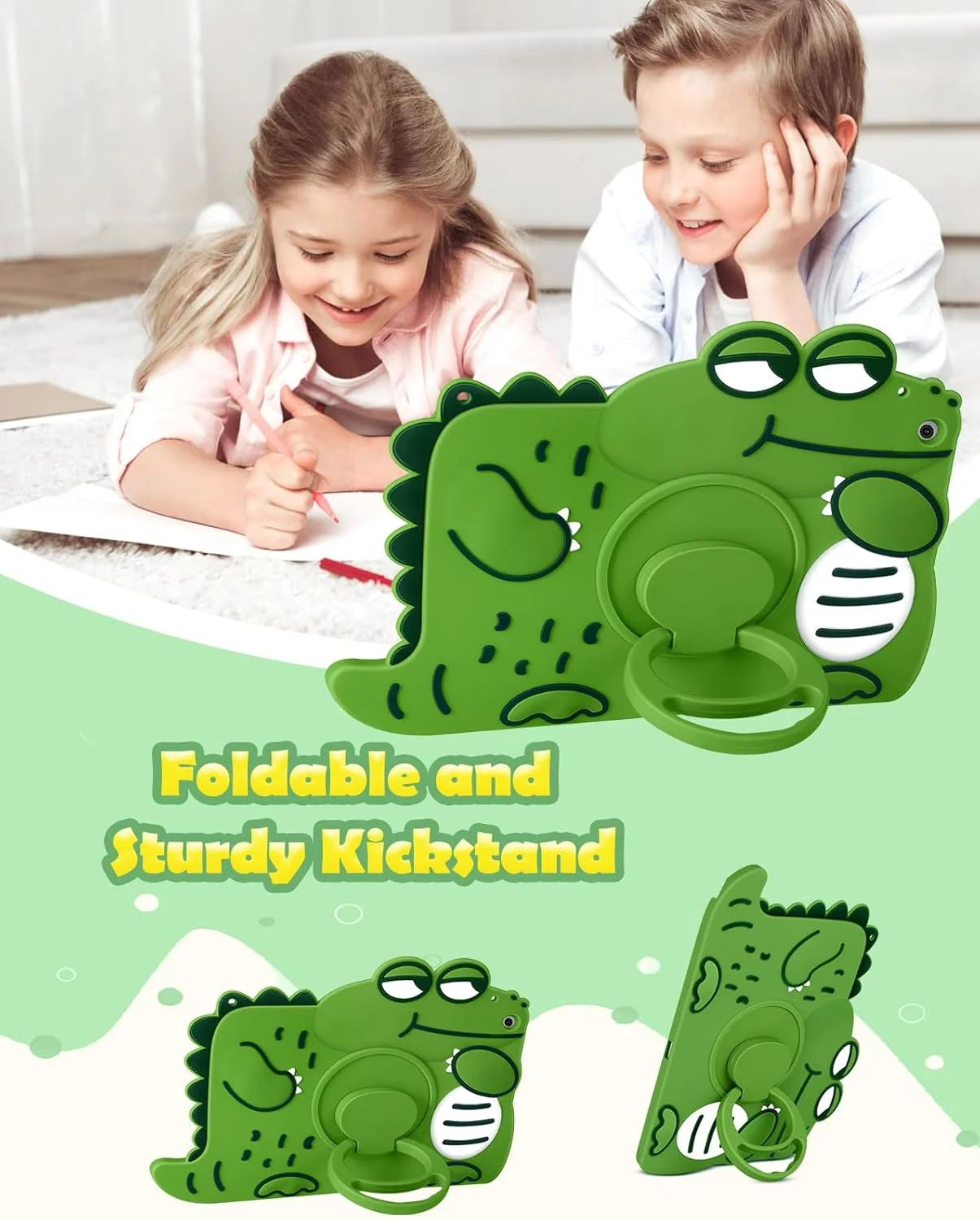 کاور SurgeCraft برای تبلت سامسونگ گلکسی تب A8 10.5 اینچ - کاور زیبا دخترانه پسرانه طرح فانتزی زنانه با بند و پایه نگهدارنده سیلیکونی نرم برای تبلت سامسونگ A8 مدل SM-X200/X205/X207 کاور SurgeCraft برای تبلت سامسونگ گلکسی تب A8 10.5 اینچ - کاور زیبا دخترانه پسرانه طرح فانتزی زنانه با بند و پایه نگهدارنده سیلیکونی نرم برای تبلت سامسونگ A8 مدل SM-X200/X205/X207