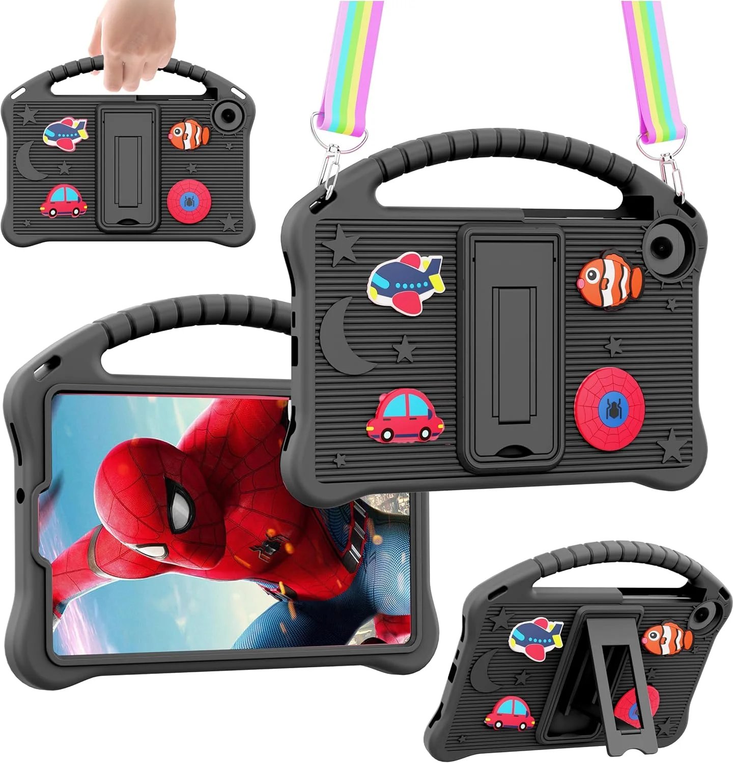 کاور سیلیکونی Kwamaz مناسب برای تبلت گلکسی Tab A9 سایز 8.7 اینچ، دارای استند و دستگیره، محافظ نرم برای تبلت سامسونگ A9 سایز 8.7 اینچ، مشکی کاور سیلیکونی Kwamaz مناسب برای تبلت گلکسی Tab A9 سایز 8.7 اینچ، دارای استند و دستگیره، محافظ نرم برای تبلت سامسونگ A9 سایز 8.7 اینچ، مشکی