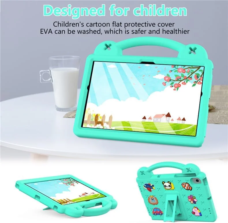 کیف تبلت کودکانه nincyee برای Samsung Galaxy Tab A8 10.5 اینچ 2021 X200/X205، کاور مقاوم در برابر ضربه EVA با پایه تاشو، کیف کارتونی خرس کوچولو با بند شانه برای کودکان