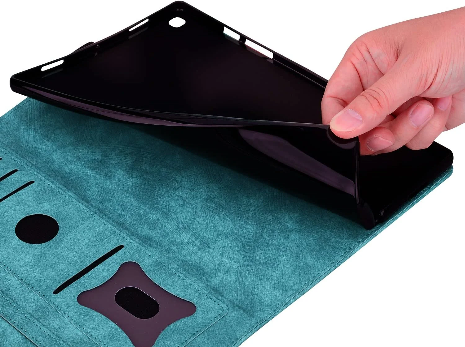 کاور ساکتاپی برای تبلت سامسونگ گلکسی تب S5e 10.5 اینچ 2019 مدل SM-T720/SM-T725، جلد محافظ چرمی PU برای گلکسی تب S5e 10.5، کیف تبلت کیف پول دارنده مداد برای سامسونگ تب S5e 2019، سبز روشن