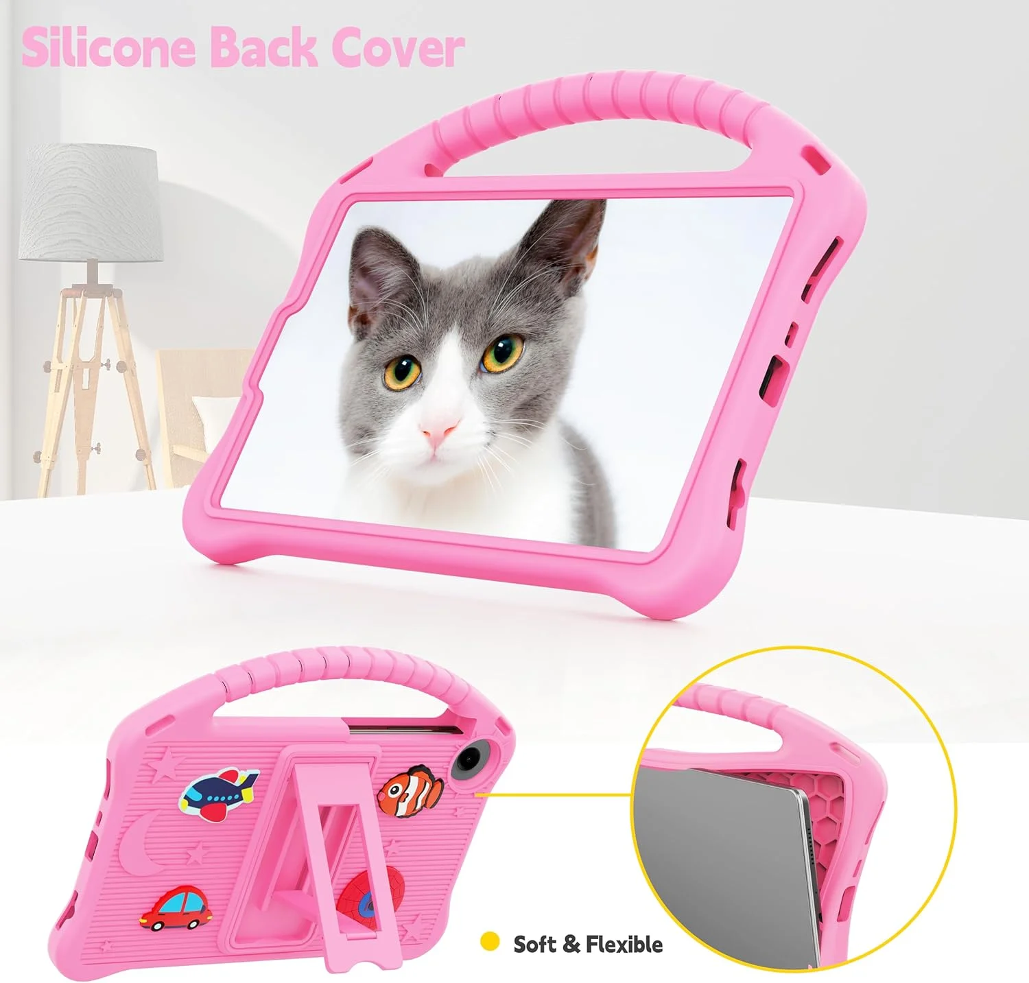 کاور سیلیکونی Kwamaz مناسب برای تبلت گلکسی Tab A9 سایز 8.7 اینچ، دارای استند و دستگیره، محافظ نرم برای تبلت سامسونگ A9 سایز 8.7 اینچ، مشکی کاور سیلیکونی Kwamaz مناسب برای تبلت گلکسی Tab A9 سایز 8.7 اینچ، دارای استند و دستگیره، محافظ نرم برای تبلت سامسونگ A9 سایز 8.7 اینچ، مشکی