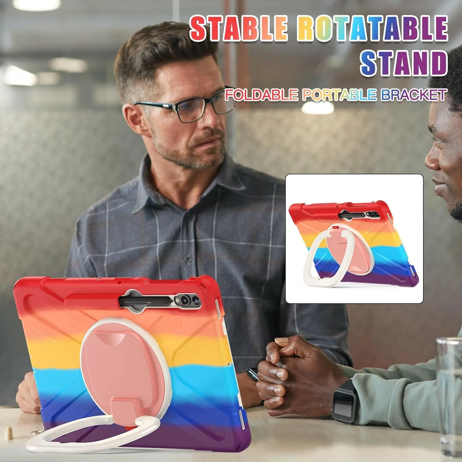کاور محافظ تبلت سازگار با تبلت سامسونگ گلکسی تب S9 FE+/S9+ 12.4 اینچ 2023 مدل SM-X610/X616B/X810/X816B/X818U، کاور مقاوم در برابر ضربه با پایه چرخان 360 درجه، بند دستی/شانه ای، مناسب تبلت های سنگین کاور محافظ تبلت سازگار با تبلت سامسونگ گلکسی تب S9 FE+/S9+ 12.4 اینچ 2023 مدل SM-X610/X616B/X810/X816B/X818U، کاور مقاوم در برابر ضربه با پایه چرخان 360 درجه، بند دستی/شانه ای، مناسب تبلت های سنگین