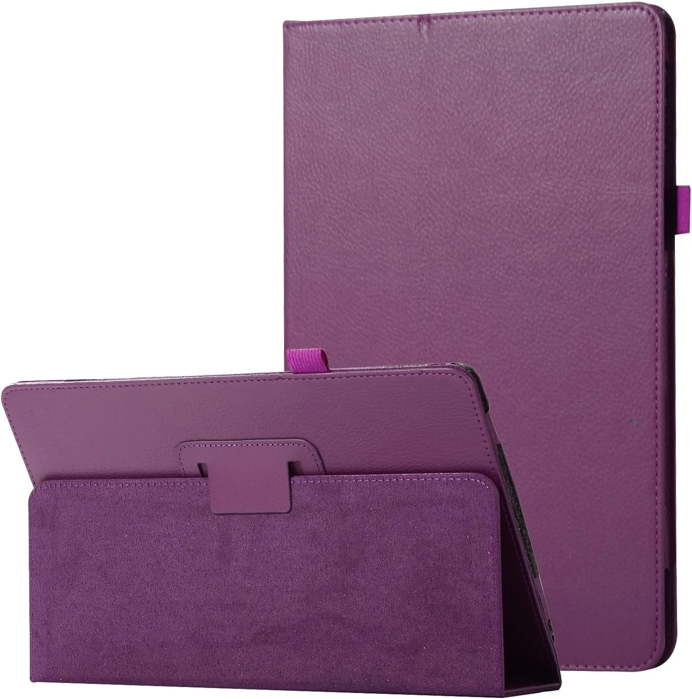 کیف تبلت چرمی بافت دار برای سامسونگ گلکسی تب A 10.5 2018 SM-T590، محافظ تاشو باریک با پایه و روکش پشتی ضد ضربه به همراه هولدر (بنفش) کیف تبلت چرمی بافت دار برای سامسونگ گلکسی تب A 10.5 2018 SM-T590، محافظ تاشو باریک با پایه و روکش پشتی ضد ضربه به همراه هولدر (بنفش)