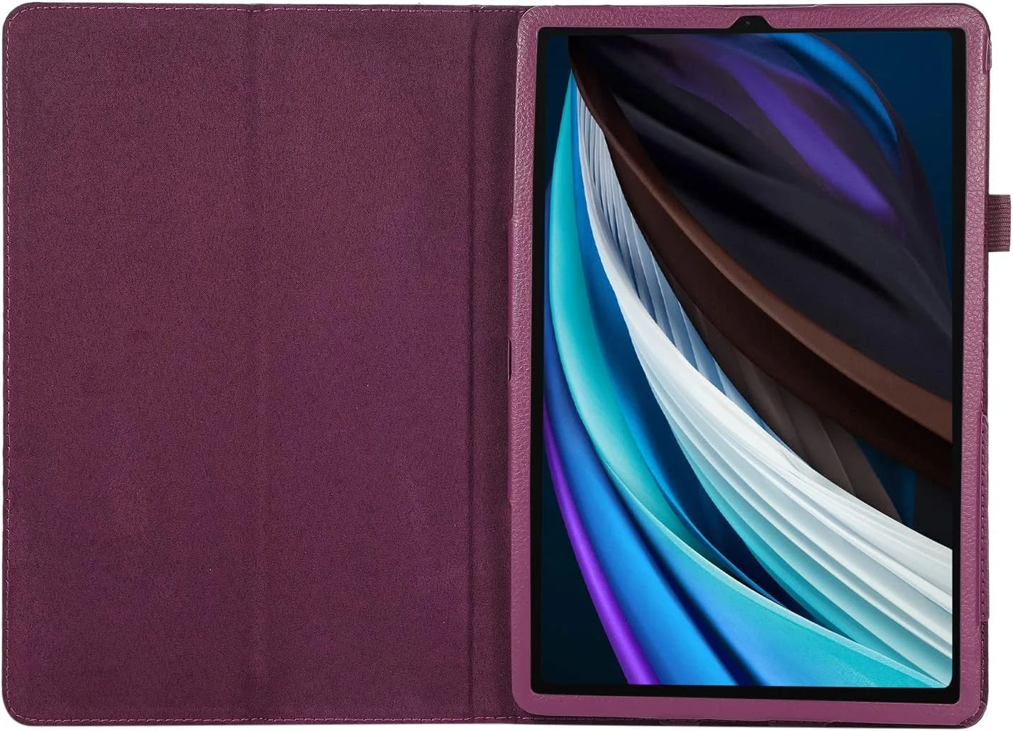 کیف تبلت چرمی بافت دار برای سامسونگ گلکسی تب A 10.5 2018 SM-T590، محافظ تاشو باریک با پایه و روکش پشتی ضد ضربه به همراه هولدر (بنفش) کیف تبلت چرمی بافت دار برای سامسونگ گلکسی تب A 10.5 2018 SM-T590، محافظ تاشو باریک با پایه و روکش پشتی ضد ضربه به همراه هولدر (بنفش)