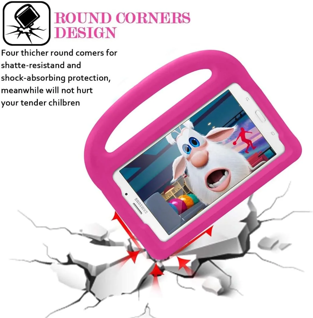 محافظ تبلت سازگار با سامسونگ گلکسی تب A T385/T380 (2017)، قاب سیلیکونی مناسب کودکان، ضد ضربه، سبک وزن، دارای استند و دسته محافظ تبلت سازگار با سامسونگ گلکسی تب A T385/T380 (2017)، قاب سیلیکونی مناسب کودکان، ضد ضربه، سبک وزن، دارای استند و دسته