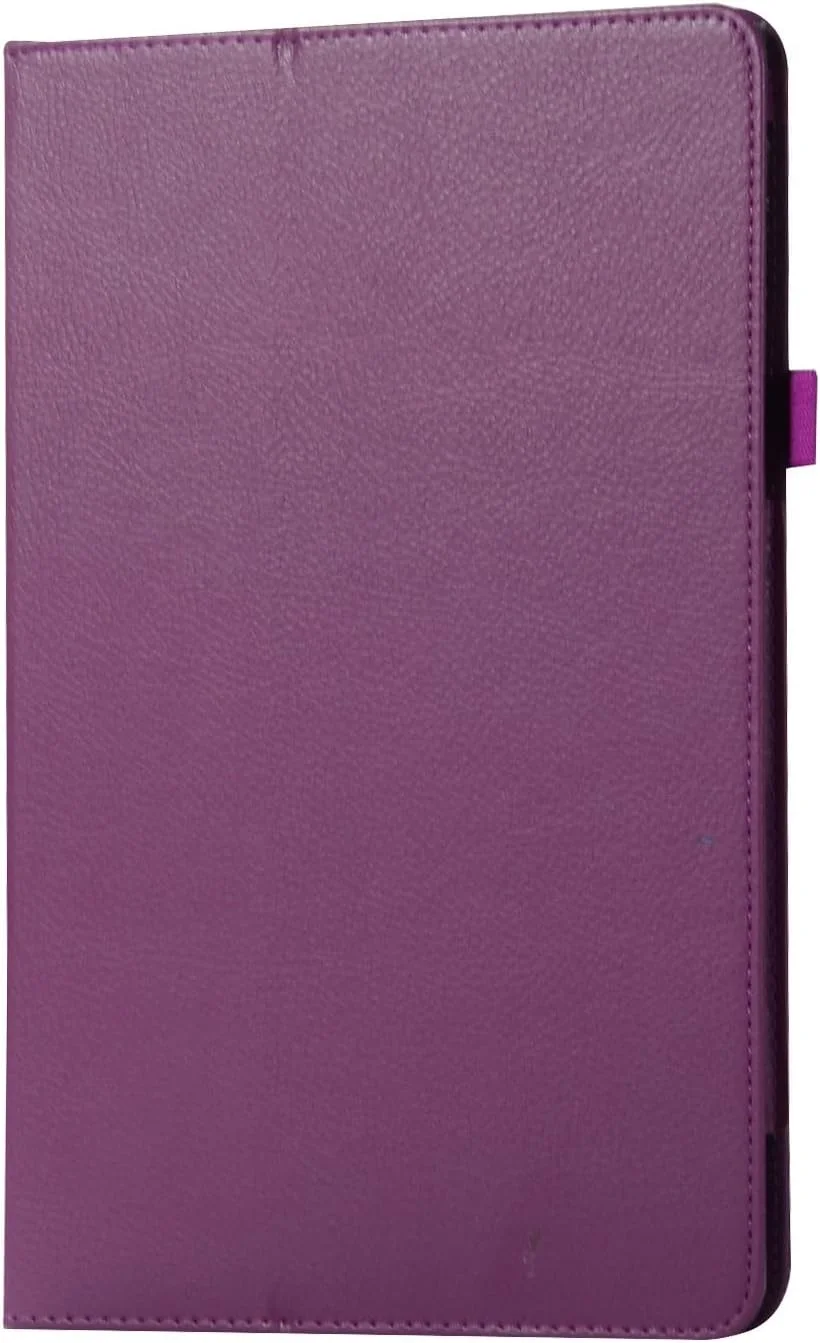 کیف تبلت چرمی بافت دار برای تبلت سامسونگ گلکسی تب S3 9.7 اینچی (SM-T820/T825/T827)، محافظ باریک تاشو، مقاوم در برابر ضربه با جای نگهدارنده (بنفش)
