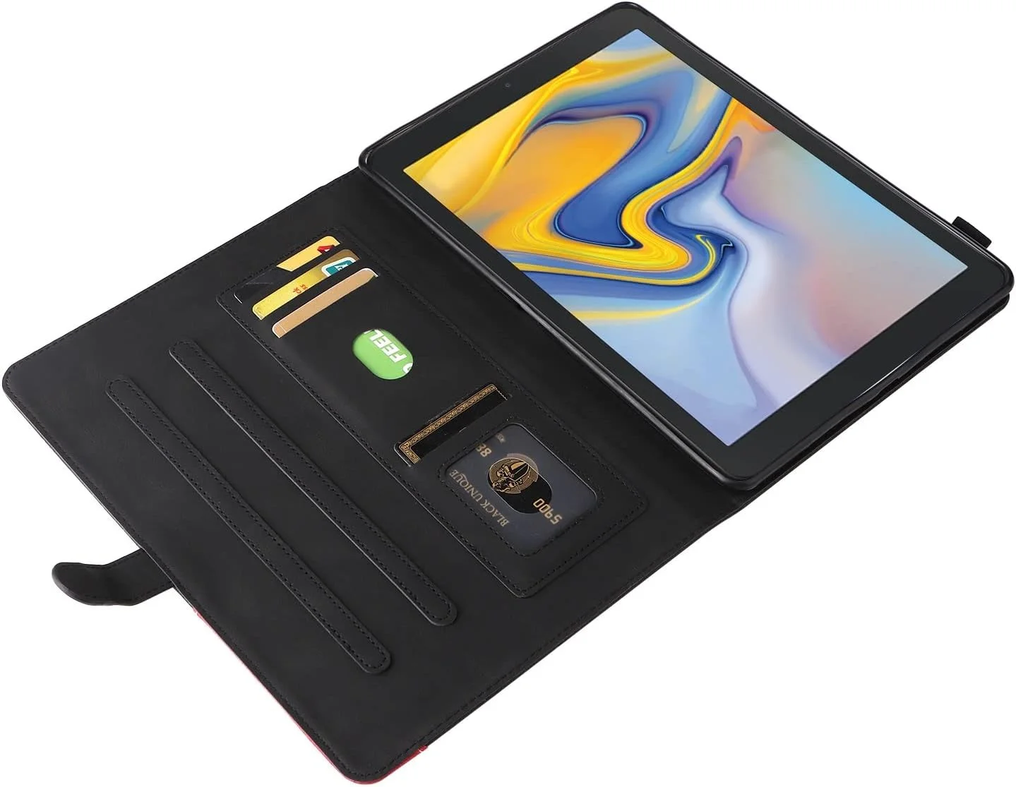 کیف محافظ تبلت چرمی PU هوشمند، کیف تبلت تاشو، بدون عملکرد خواب/بیدار، سازگار با تبلت سامسونگ گلکسی تب A 8.0 T387 SM-T387V T387T T387A (مشکی)