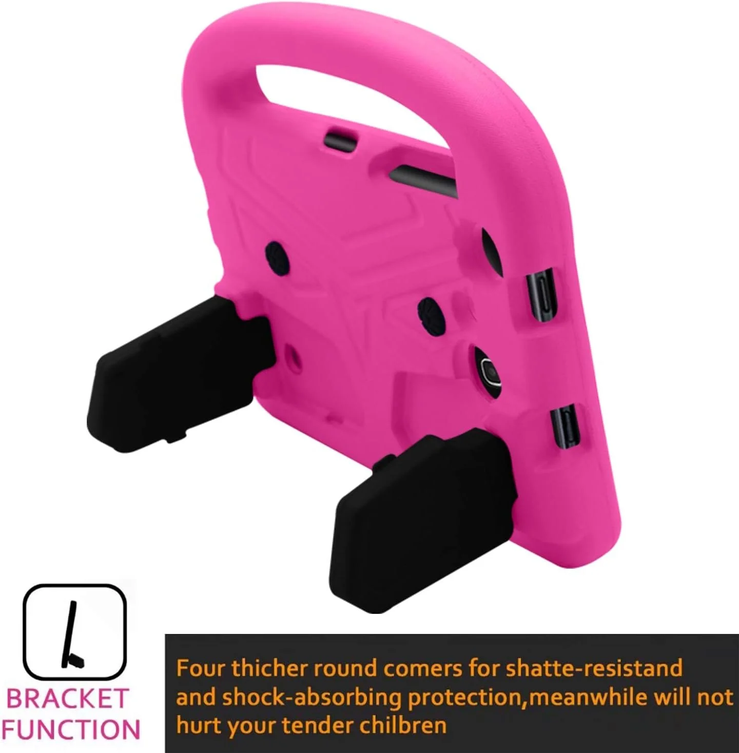 محافظ تبلت سازگار با سامسونگ گلکسی تب A T385/T380 (2017)، قاب سیلیکونی مناسب کودکان، ضد ضربه، سبک وزن، دارای استند و دسته محافظ تبلت سازگار با سامسونگ گلکسی تب A T385/T380 (2017)، قاب سیلیکونی مناسب کودکان، ضد ضربه، سبک وزن، دارای استند و دسته