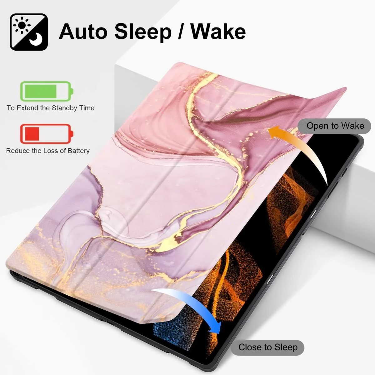 کیف تبلت Mektron برای تبلت سامسونگ Tab S9 Ultra 14.6 اینچ مدل 2023 X910/X916/X918، دارای جای مداد، جلد سخت با قابلیت بیدار/خواب خودکار، استند چند زاویه ای برای گلکسی تب S9 Ultra 14.6 اینچ، طرح سنگ مرمر صورتی کیف تبلت Mektron برای تبلت سامسونگ Tab S9 Ultra 14.6 اینچ مدل 2023 X910/X916/X918، دارای جای مداد، جلد سخت با قابلیت بیدار/خواب خودکار، استند چند زاویه ای برای گلکسی تب S9 Ultra 14.6 اینچ، طرح سنگ مرمر صورتی