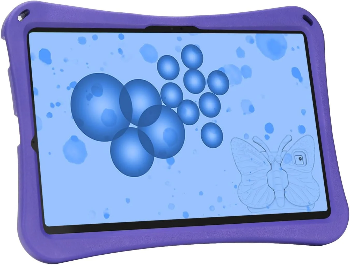 nincyee Kids Tablet Case for Samsung Galaxy Tab S9+ 12.4" 2023,Eva Heavy Duty Shockproof Cover with Pencil Holder,Folding Kickstand,Rotating Butterfly Shape Cartoon Case for Children Fun