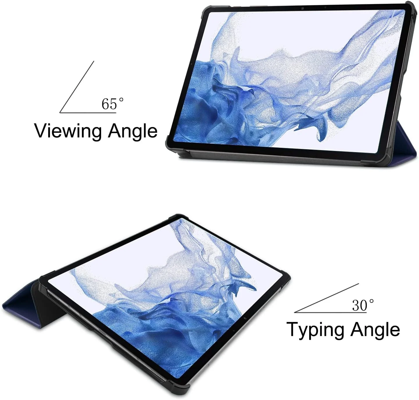 Travel with Tablet Case Compatible with Samsung Galaxy Tab S8 / S7. 11 Inch Case (SM-X700 / X706 / T870 / T875 Smart Tablet Case Tri-fold, Slim Case Multietrant Viewing Angles