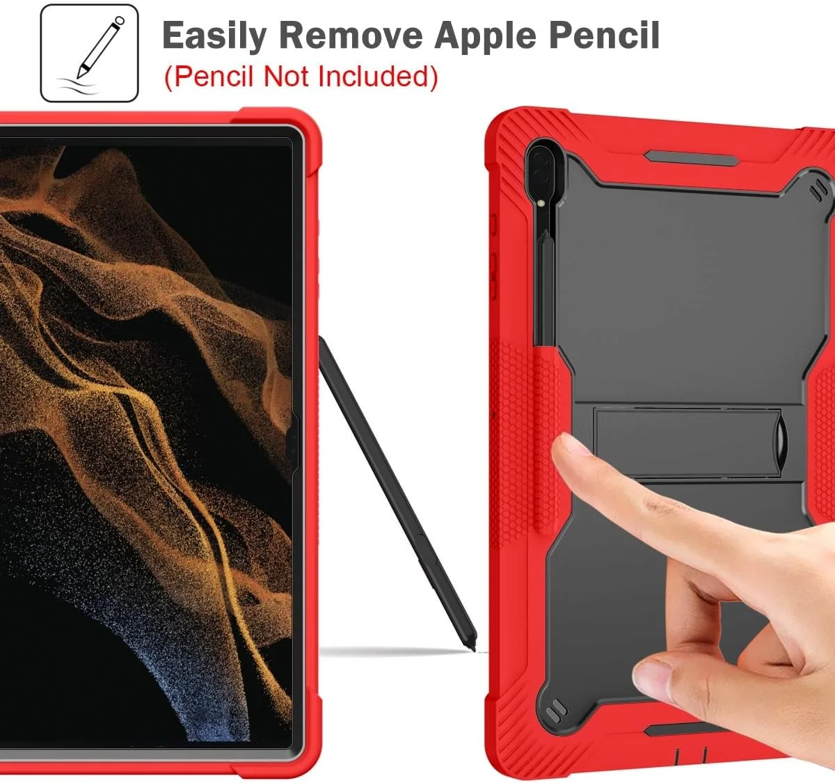 محافظ تبلت سازگار با تبلت سامسونگ گلکسی تب S9 Ultra 14.6 اینچی، سازگار با سامسونگ گلکسی تب S9 Ultra با نگهدارنده قلم S، قاب محافظ مقاوم در برابر ضربه هیبریدی با پایه داخلی