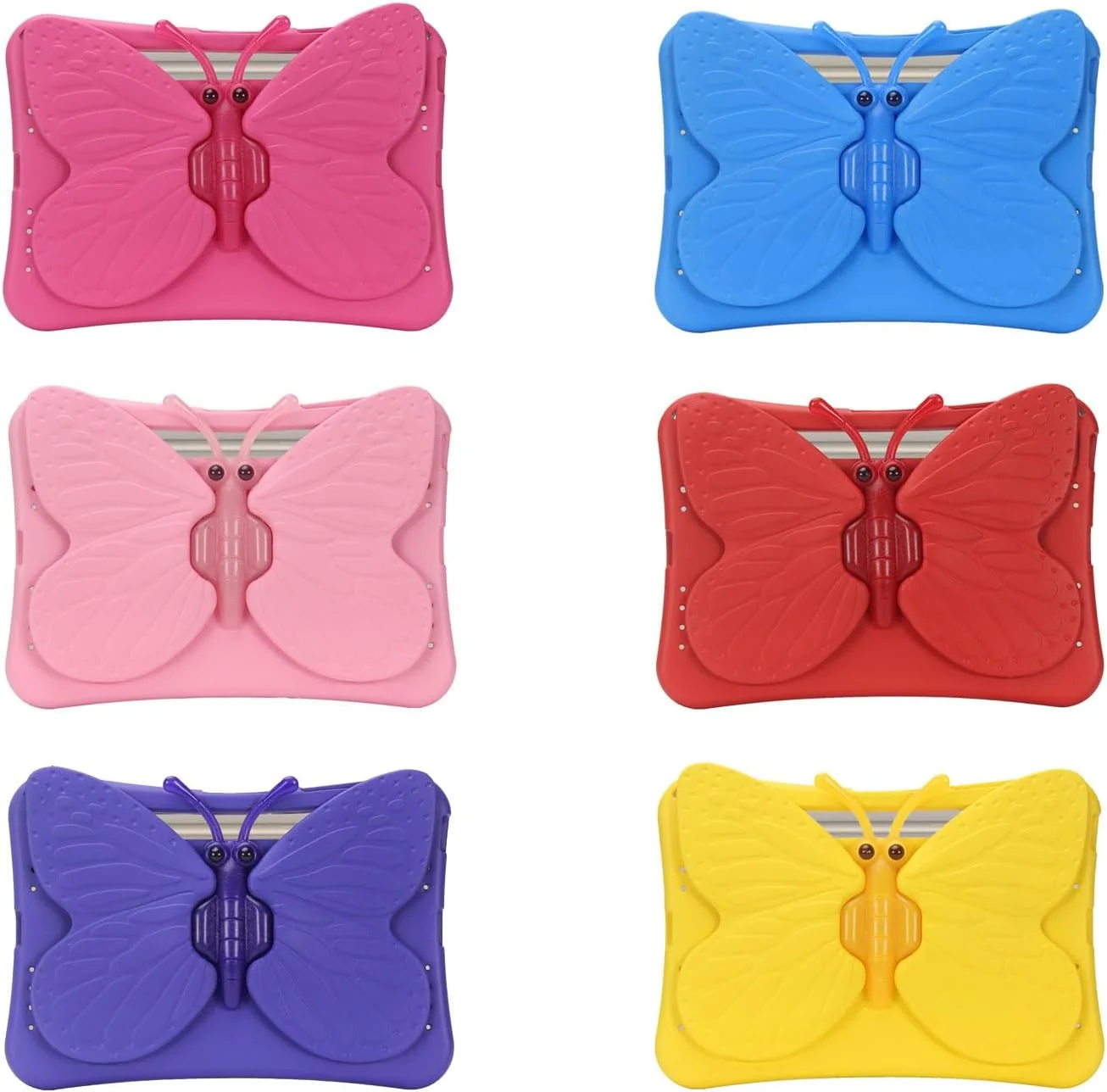 nincyee Kids Tablet Case for Samsung Galaxy Tab S9+ 12.4" 2023,Eva Heavy Duty Shockproof Cover with Pencil Holder,Folding Kickstand,Rotating Butterfly Shape Cartoon Case for Children Fun