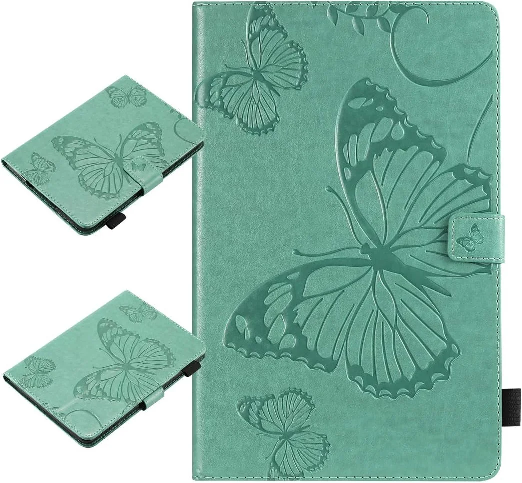 کیف تبلت Yiizy برای سامسونگ گلکسی تب A 8.0 (2018) T387، کیف تاشو، جلد محافظ چرمی PU باریک با قابلیت تاشوندگی و استند، دارای جای کارت شناسایی و کارت اعتباری، بند مغناطیسی و کیف پول (سبز)