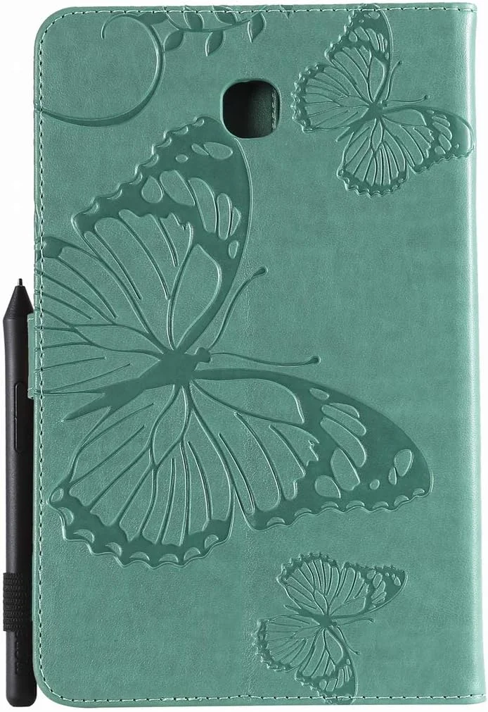 کیف تبلت Yiizy برای سامسونگ گلکسی تب A 8.0 (2018) T387، کیف تاشو، جلد محافظ چرمی PU باریک با قابلیت تاشوندگی و استند، دارای جای کارت شناسایی و کارت اعتباری، بند مغناطیسی و کیف پول (سبز)