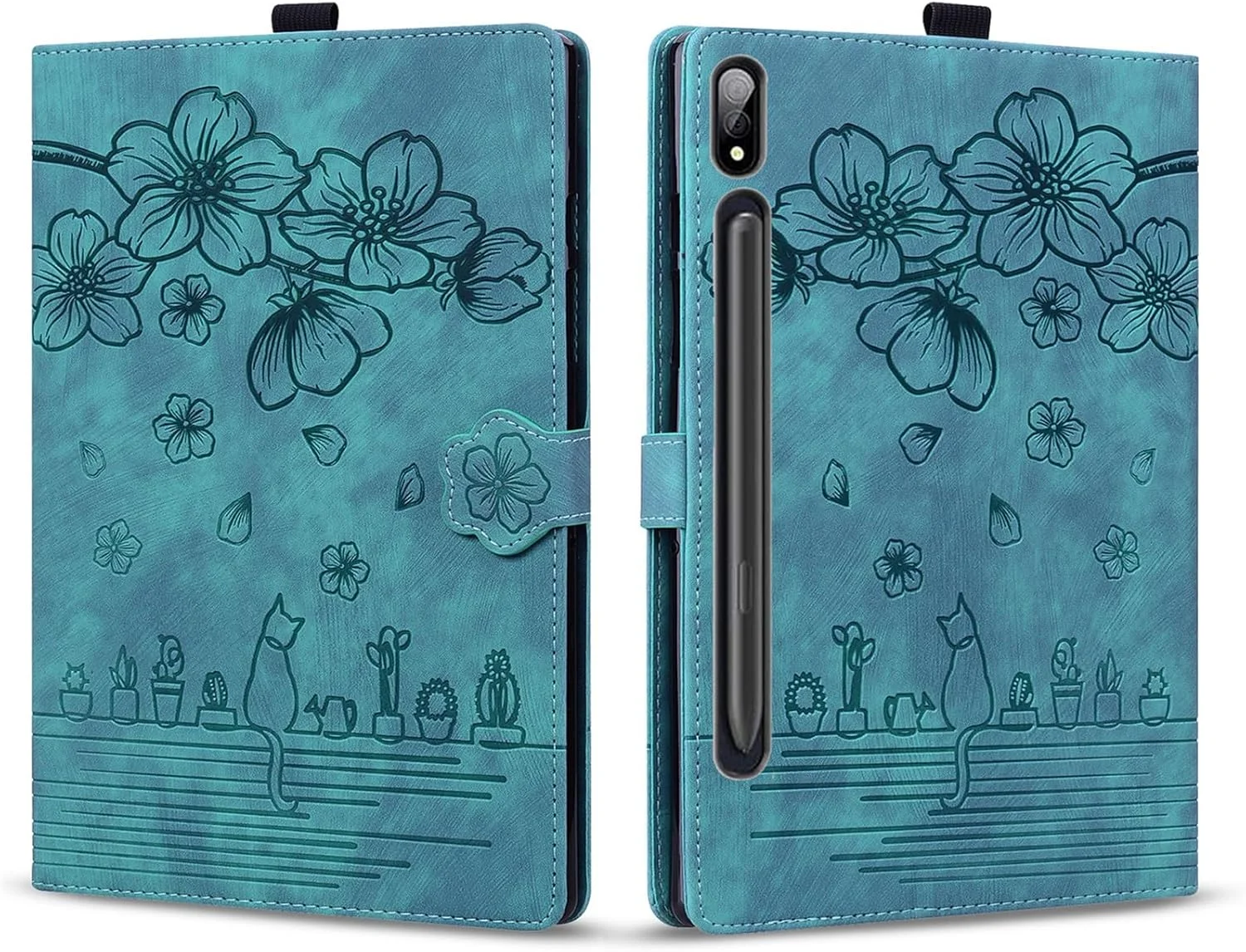 کیف تبلت SLLMYYX سازگار با تبلت سامسونگ گلکسی تب S9 FE Plus/S9 Plus/S8 Plus/S7 FE/S7 Plus 12.4 اینچ، جلد هوشمند چرمی PU طرح گربه شکوفه گیلاس (سبز) کیف تبلت SLLMYYX سازگار با تبلت سامسونگ گلکسی تب S9 FE Plus/S9 Plus/S8 Plus/S7 FE/S7 Plus 12.4 اینچ، جلد هوشمند چرمی PU طرح گربه شکوفه گیلاس (سبز)