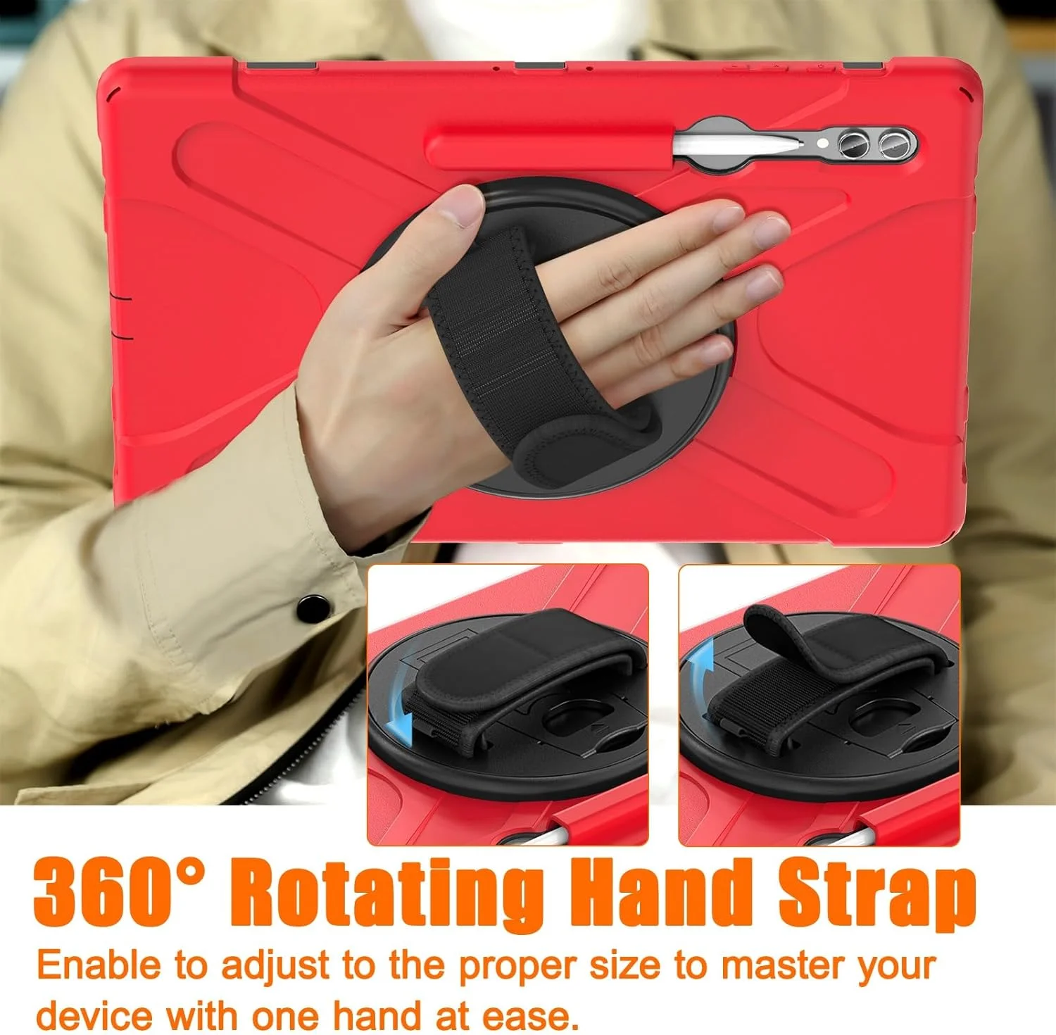 کیف تبلت مناسب برای Samsung Galaxy Tab S9 Ultra 14.6 اینچ 2023، کیف بادوام و مقاوم در برابر ضربه با نگهدارنده قلم، کیف محافظ با بند شانه ای برای کودکان کیف تبلت مناسب برای Samsung Galaxy Tab S9 Ultra 14.6 اینچ 2023، کیف بادوام و مقاوم در برابر ضربه با نگهدارنده قلم، کیف محافظ با بند شانه ای برای کودکان