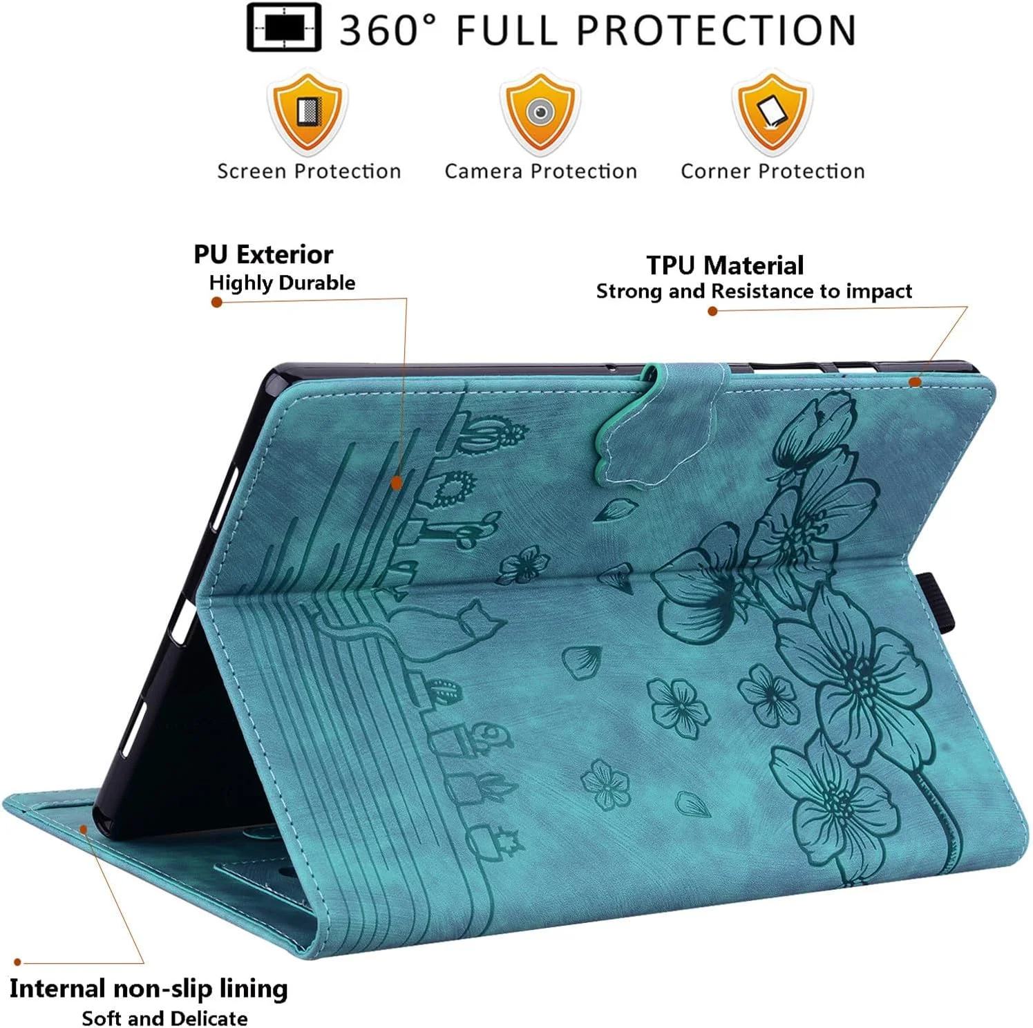 کیف تبلت SLLMYYX سازگار با تبلت سامسونگ گلکسی تب S9 FE Plus/S9 Plus/S8 Plus/S7 FE/S7 Plus 12.4 اینچ، جلد هوشمند چرمی PU طرح گربه شکوفه گیلاس (سبز) کیف تبلت SLLMYYX سازگار با تبلت سامسونگ گلکسی تب S9 FE Plus/S9 Plus/S8 Plus/S7 FE/S7 Plus 12.4 اینچ، جلد هوشمند چرمی PU طرح گربه شکوفه گیلاس (سبز)