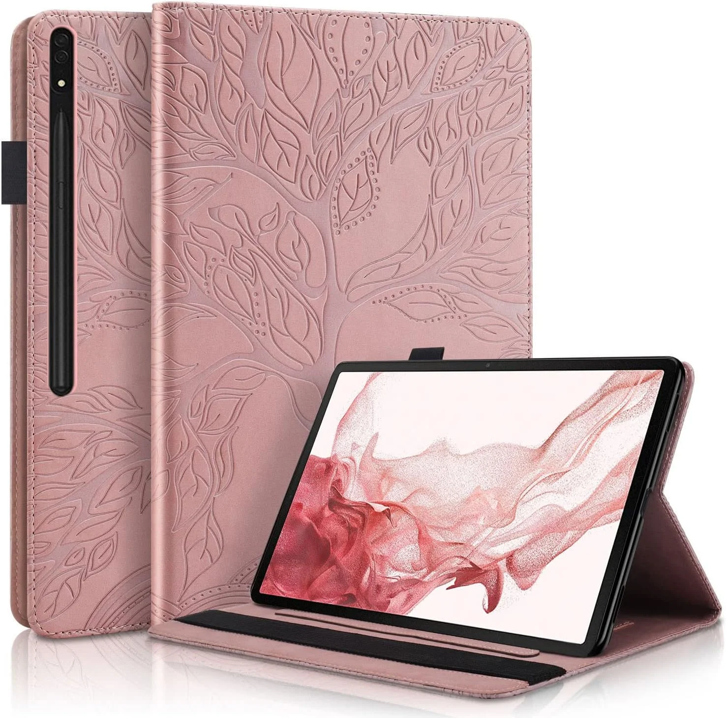 کاور تبلت سامسونگ گلکسی تب S8+ سایز 12.4 اینچ مدل 2022 (SM-X800/SM-X806)، کاور محافظ تبلت S7+/S7 FE دارای جای قلم و کیف پول، مناسب برای تبلت سامسونگ گلکسی تب S8 پلاس، رزگلد کاور تبلت سامسونگ گلکسی تب S8+ سایز 12.4 اینچ مدل 2022 (SM-X800/SM-X806)، کاور محافظ تبلت S7+/S7 FE دارای جای قلم و کیف پول، مناسب برای تبلت سامسونگ گلکسی تب S8 پلاس، رزگلد