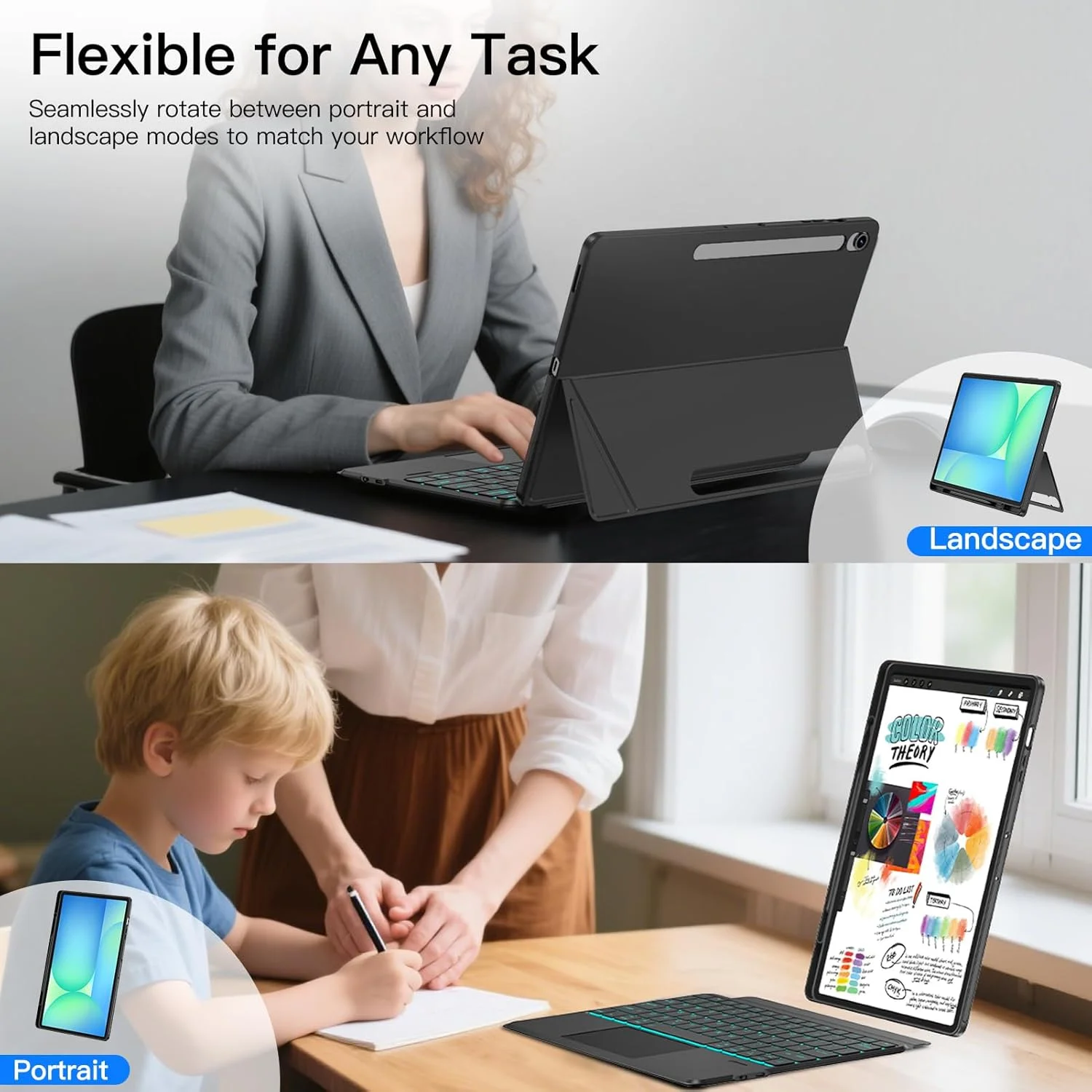 کیبورد با ترکپد JUQITECH مناسب برای تبلت سامسونگ گلکسی تب S10 FE Plus 13.1 اینچ 2025، کاور تبلت نرم با پایه تاشو و کیبورد بیسیم جداشدنی مغناطیسی با نور پسزمینه، دارای جایگاه قلم S، مناسب برای مدلهای SM-X620/X626/X626B کیبورد با ترکپد JUQITECH مناسب برای تبلت سامسونگ گلکسی تب S10 FE Plus 13.1 اینچ 2025، کاور تبلت نرم با پایه تاشو و کیبورد بیسیم جداشدنی مغناطیسی با نور پسزمینه، دارای جایگاه قلم S، مناسب برای مدلهای SM-X620/X626/X626B