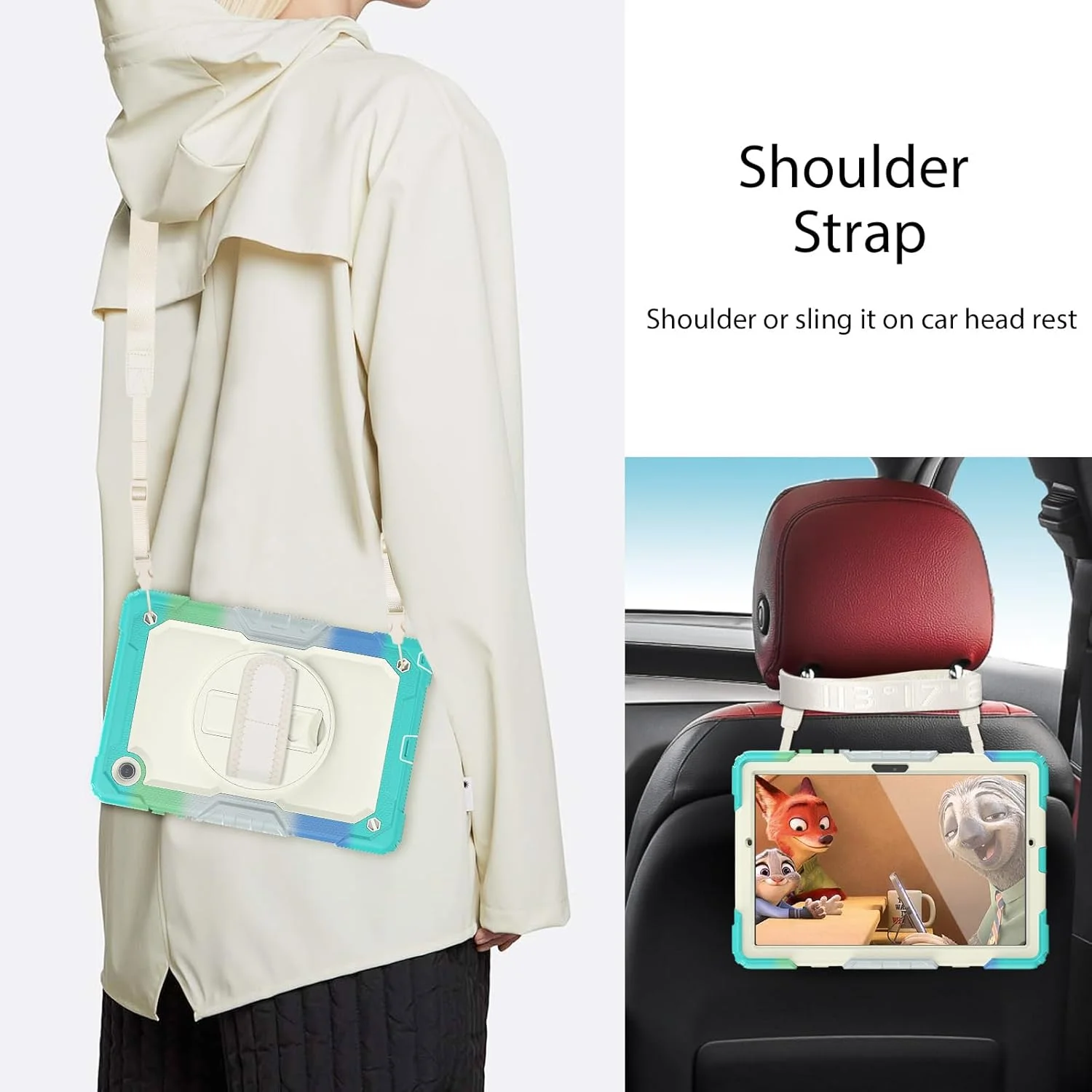 کیف محافظ تبلت مقاوم Nincyee برای Samsung Galaxy Tab A8 10.5 اینچ 2021، کاور سیلیکونی ضد ضربه رنگین کمانی 3 در 1 با نگهدارنده مداد، بند شانه، بند دستی، پایه تاشو کیف محافظ تبلت مقاوم Nincyee برای Samsung Galaxy Tab A8 10.5 اینچ 2021، کاور سیلیکونی ضد ضربه رنگین کمانی 3 در 1 با نگهدارنده مداد، بند شانه، بند دستی، پایه تاشو