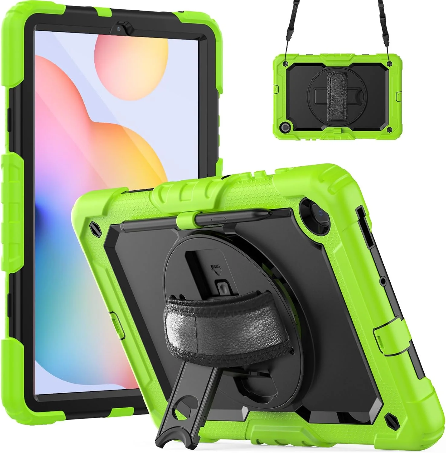 کیف محافظ تبلت مقاوم Nincyee برای Samsung Galaxy Tab S6 Lite 10.4 اینچ، کاور سیلیکونی ضد ضربه رنگین کمانی 3 در 1 با نگهدارنده قلم، بند شانه، بند دستی، پایه تاشو کیف محافظ تبلت مقاوم Nincyee برای Samsung Galaxy Tab S6 Lite 10.4 اینچ، کاور سیلیکونی ضد ضربه رنگین کمانی 3 در 1 با نگهدارنده قلم، بند شانه، بند دستی، پایه تاشو