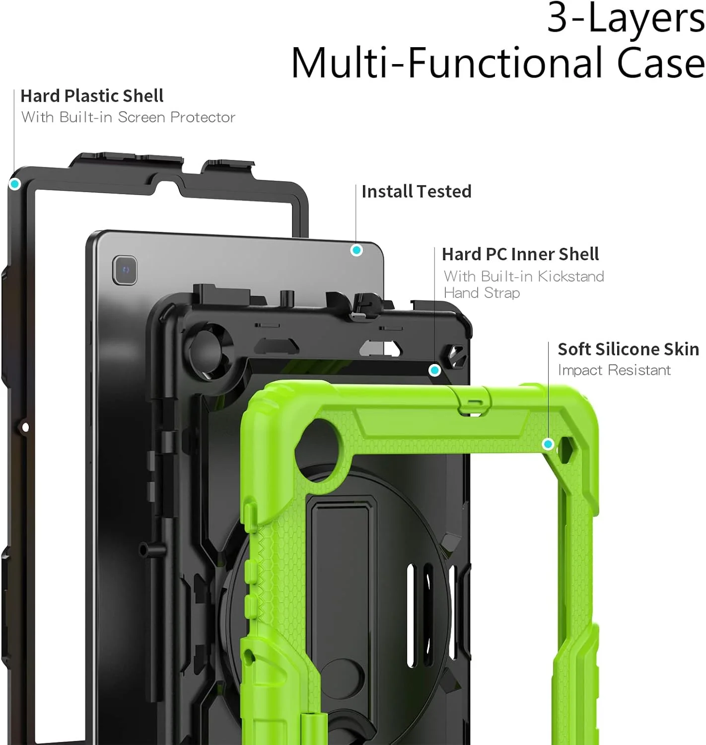 کیف محافظ تبلت مقاوم Nincyee برای Samsung Galaxy Tab S6 Lite 10.4 اینچ، کاور سیلیکونی ضد ضربه رنگین کمانی 3 در 1 با نگهدارنده قلم، بند شانه، بند دستی، پایه تاشو کیف محافظ تبلت مقاوم Nincyee برای Samsung Galaxy Tab S6 Lite 10.4 اینچ، کاور سیلیکونی ضد ضربه رنگین کمانی 3 در 1 با نگهدارنده قلم، بند شانه، بند دستی، پایه تاشو