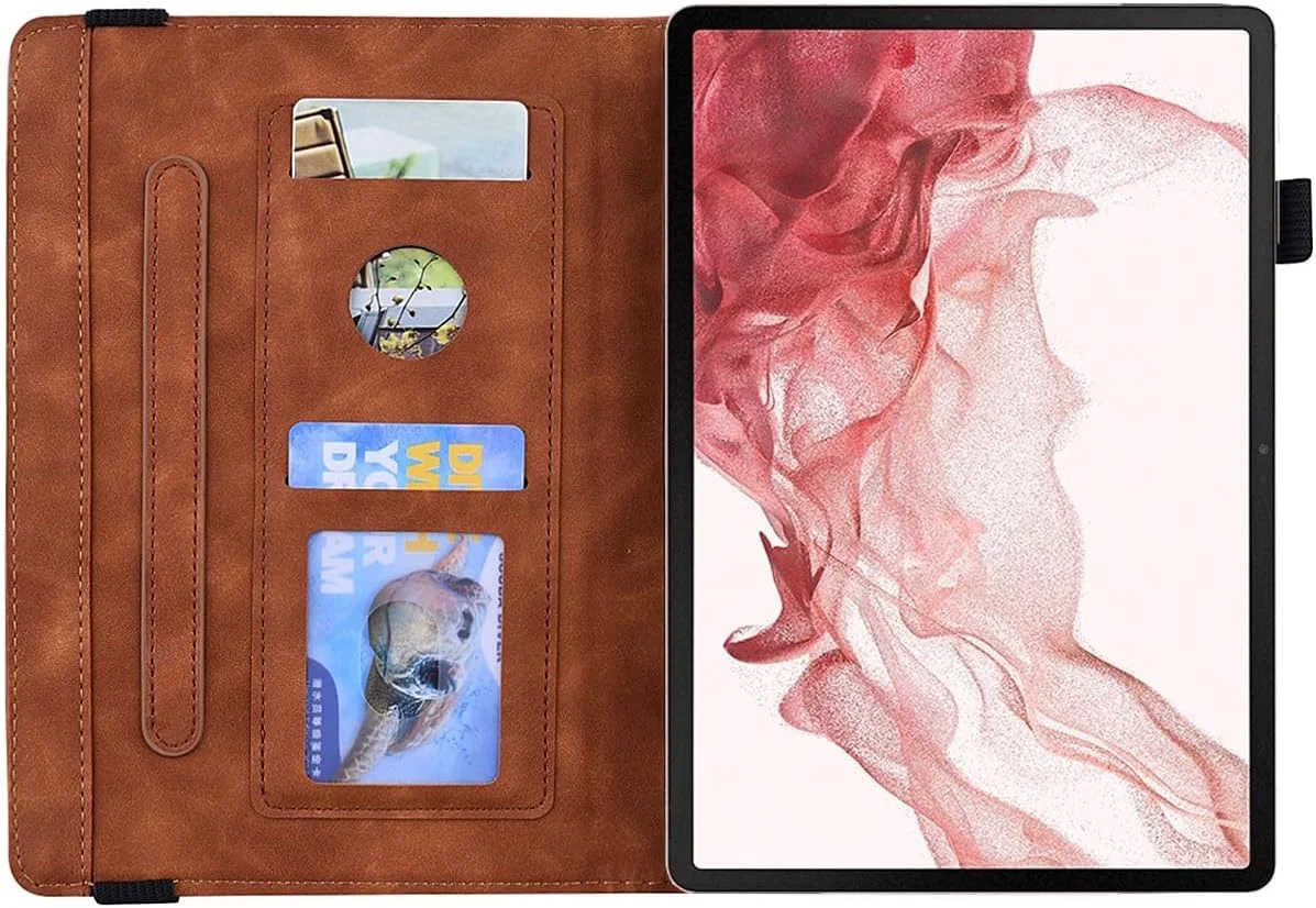 کیف محافظ تبلت سازگار با Samsung Galaxy Tab S9 Plus 12.4 اینچ 2023 X810/X816B/X818U، باریک، سبک وزن، چرم PU برجسته، کیف تبلت با قابلیت تاشو و جای کارت (رنگ: Bro) کیف محافظ تبلت سازگار با Samsung Galaxy Tab S9 Plus 12.4 اینچ 2023 X810/X816B/X818U، باریک، سبک وزن، چرم PU برجسته، کیف تبلت با قابلیت تاشو و جای کارت (رنگ: Bro)