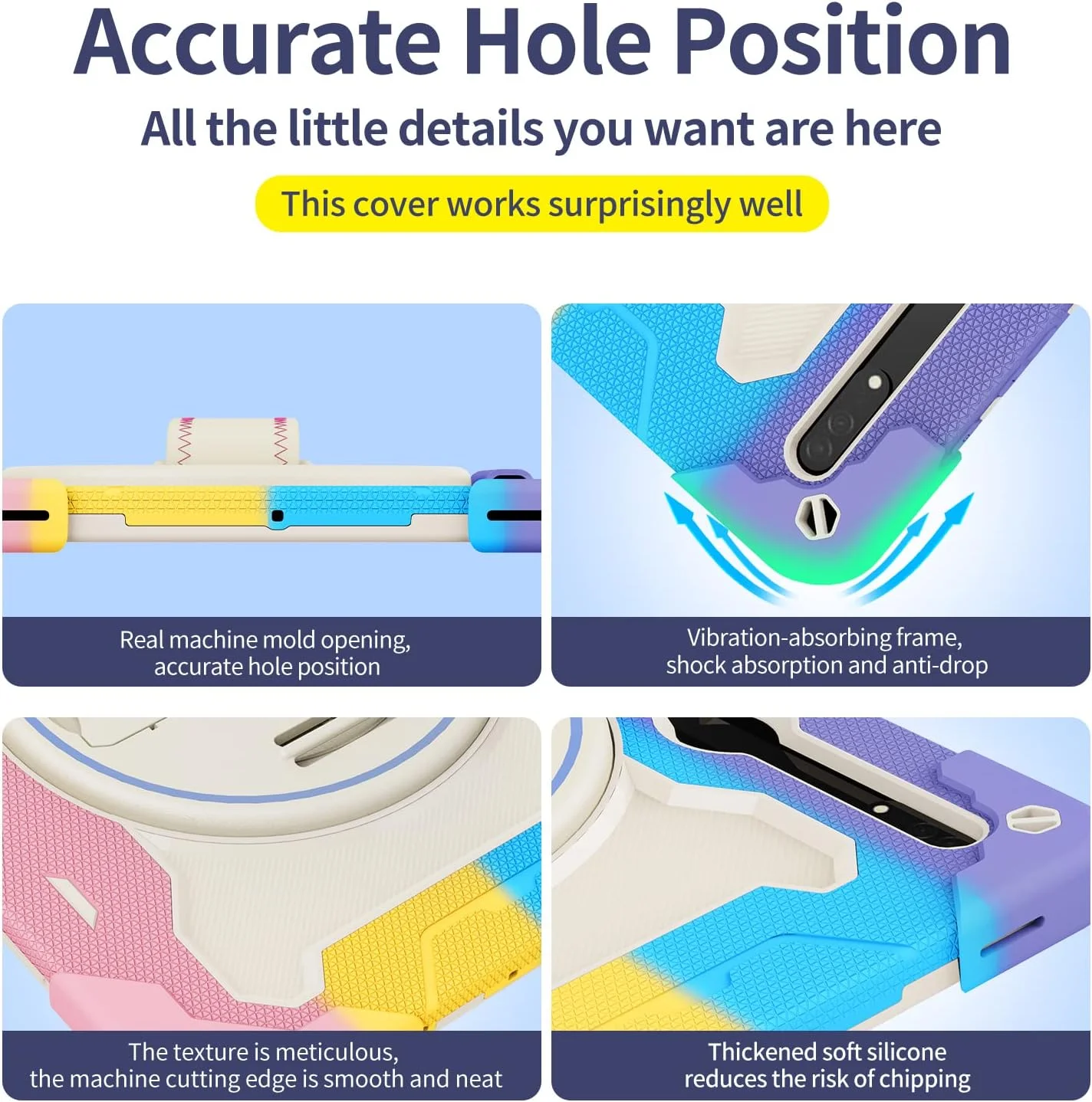 کیف تبلت رنگین کمانی Nincyee برای Samsung Galaxy Tab S9 Ultra 14.6 اینچ، کیف سیلیکونی مقاوم در برابر ضربه با جای مداد، بند شانه، پایه تاشو چرخان، بند دستی کیف تبلت رنگین کمانی Nincyee برای Samsung Galaxy Tab S9 Ultra 14.6 اینچ، کیف سیلیکونی مقاوم در برابر ضربه با جای مداد، بند شانه، پایه تاشو چرخان، بند دستی