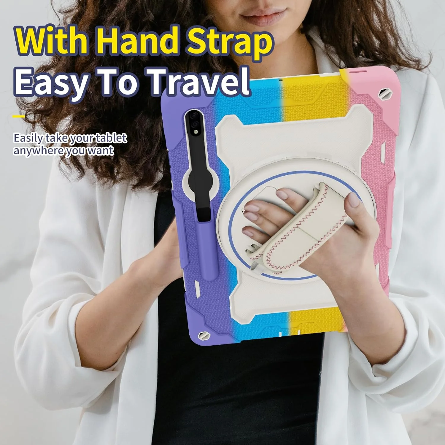 کیف تبلت nincyee برای Samsung Galaxy Tab S8+/S7+/S7 FE 12.4 اینچ، کیف سیلیکونی رنگین کمانی مقاوم در برابر ضربه مخصوص کودکان با نگهدارنده مداد، بند شانه، پایه تاشو چرخشی، بند دستی کیف تبلت nincyee برای Samsung Galaxy Tab S8+/S7+/S7 FE 12.4 اینچ، کیف سیلیکونی رنگین کمانی مقاوم در برابر ضربه مخصوص کودکان با نگهدارنده مداد، بند شانه، پایه تاشو چرخشی، بند دستی