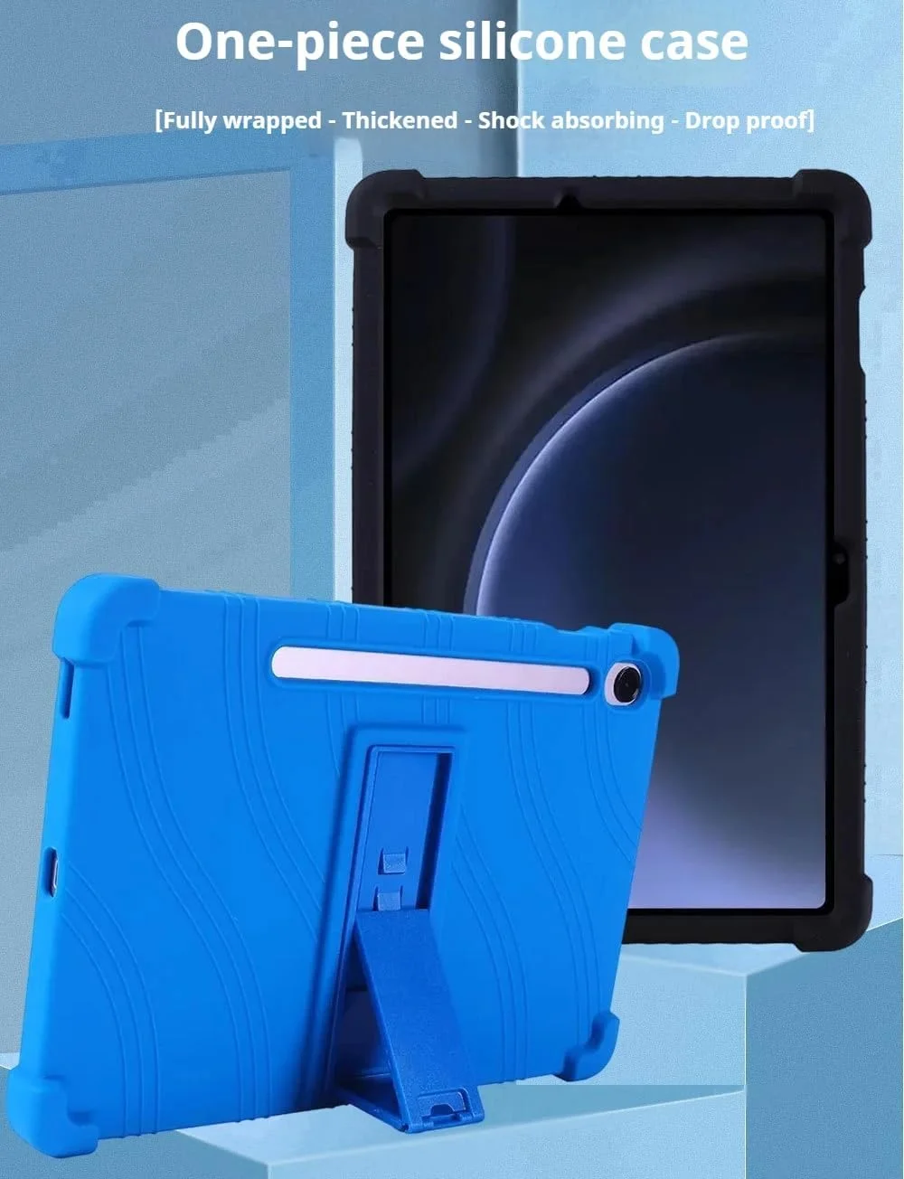 کاور تبلت گرواتری مناسب برای تبلت سامسونگ گلکسی تب S10 FE پلاس/FE+ 13.1 اینچی مدل 2025 SM-X620/X626B [مناسب کودکان] با 4 گوشه ضخیم شده از جنس سیلیکون نرم، ضد ضربه و دارای استند (نارنجی)