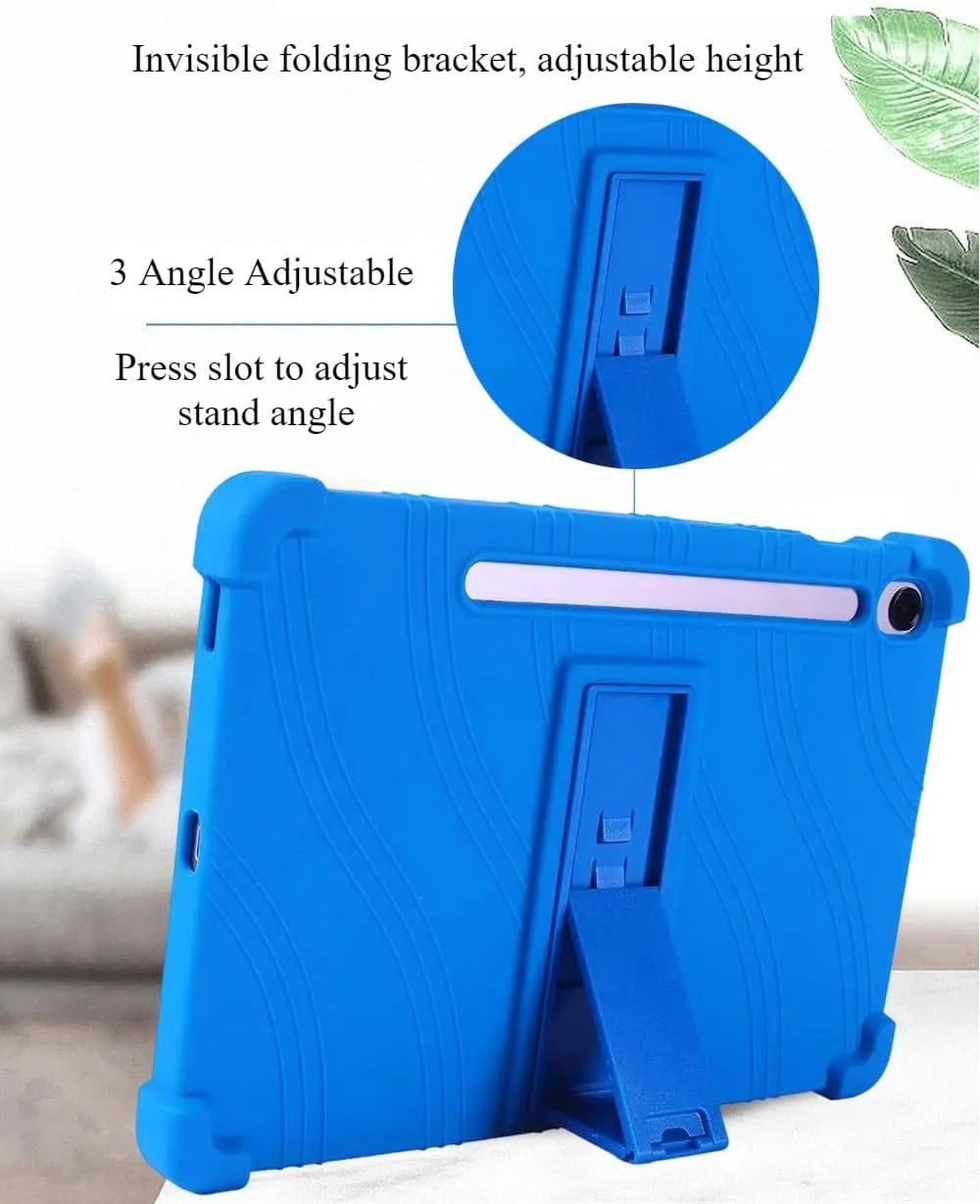 کاور تبلت گرواتری مناسب برای تبلت سامسونگ گلکسی تب S10 FE پلاس/FE+ 13.1 اینچی مدل 2025 SM-X620/X626B [مناسب کودکان] با 4 گوشه ضخیم شده از جنس سیلیکون نرم، ضد ضربه و دارای استند (نارنجی)