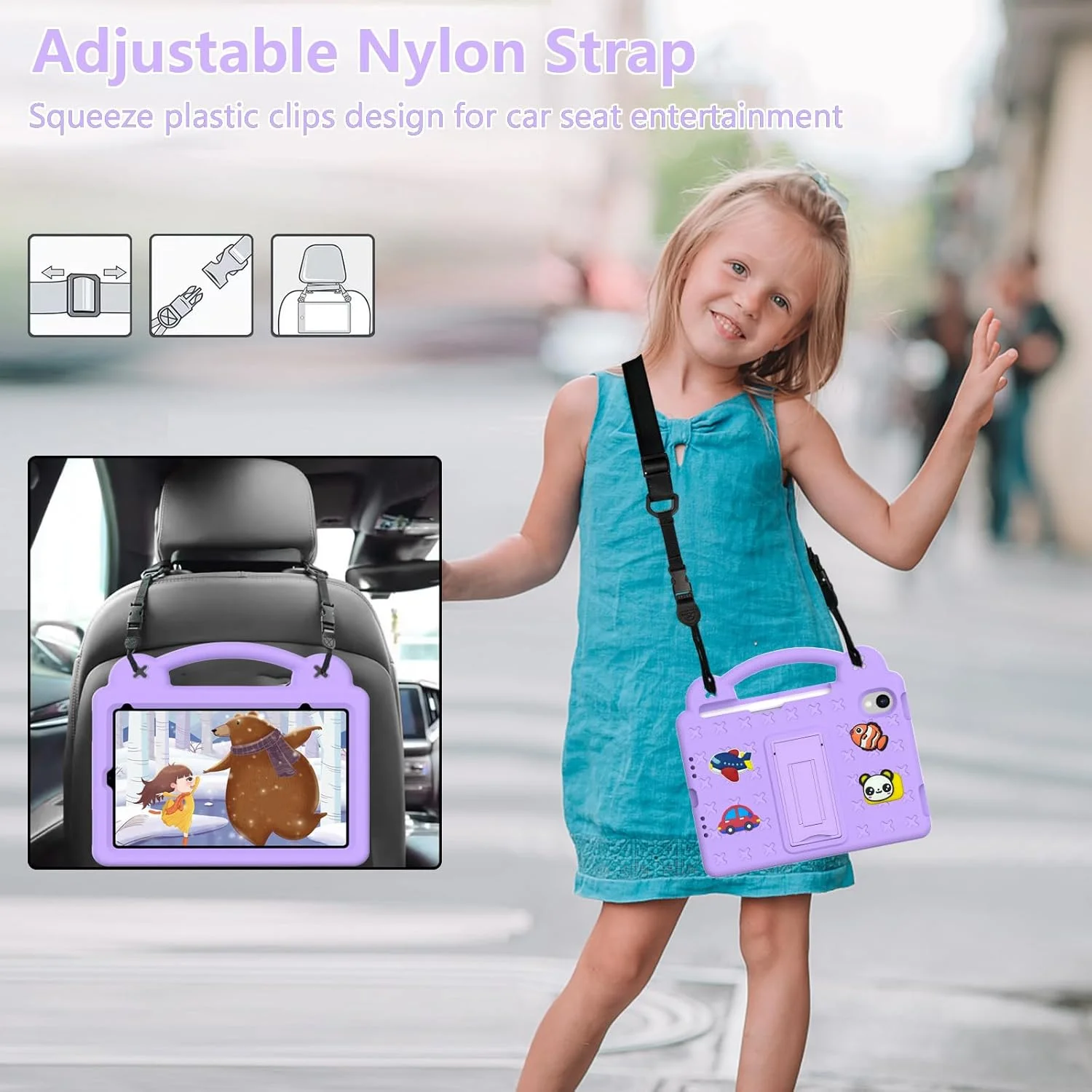 کیف تبلت کودکانه nincyee برای Samsung Galaxy Tab A 8.4" 2020 T307/T307U، کاور مقاوم در برابر ضربه EVA با پایه تاشو، کیف کارتونی خرس بچه با بند شانه برای کودکان کیف تبلت کودکانه nincyee برای Samsung Galaxy Tab A 8.4" 2020 T307/T307U، کاور مقاوم در برابر ضربه EVA با پایه تاشو، کیف کارتونی خرس بچه با بند شانه برای کودکان