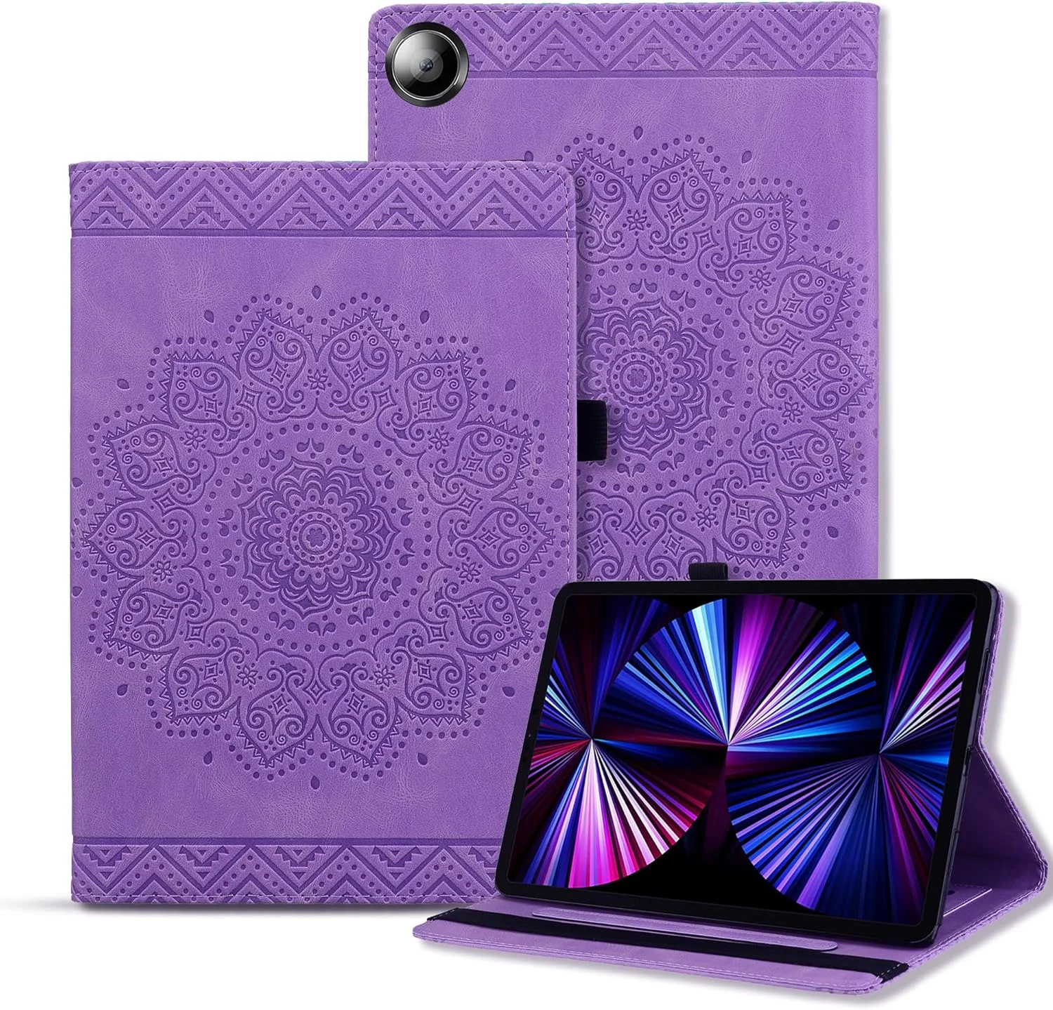 کیف تبلت Rosbtib برای سامسونگ گلکسی تب A9 8.7 اینچ 2023، کیف محافظ چرمی PU، استند چند منظوره با جای کارت، طرح برجسته ماندالا، سامسونگ گلکسی تب A9 - بنفش کیف تبلت Rosbtib برای سامسونگ گلکسی تب A9 8.7 اینچ 2023، کیف محافظ چرمی PU، استند چند منظوره با جای کارت، طرح برجسته ماندالا، سامسونگ گلکسی تب A9 - بنفش