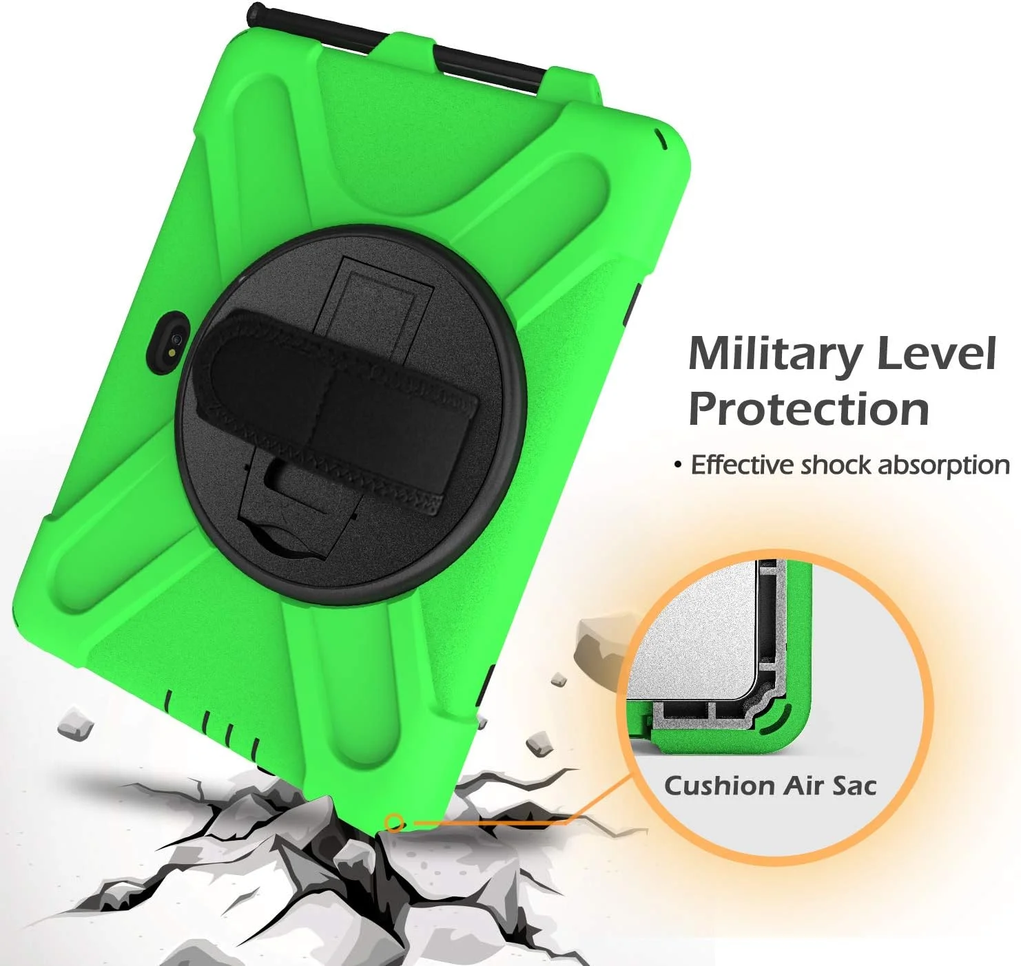 کیف تبلت برای سامسونگ گلکسی تب اکتیو 4 پرو 2022 T630/T636 با بند شانه، پایه چرخان و دسته، کیف محافظ مقاوم در برابر ضربه. سبز کیف تبلت برای سامسونگ گلکسی تب اکتیو 4 پرو 2022 T630/T636 با بند شانه، پایه چرخان و دسته، کیف محافظ مقاوم در برابر ضربه. سبز